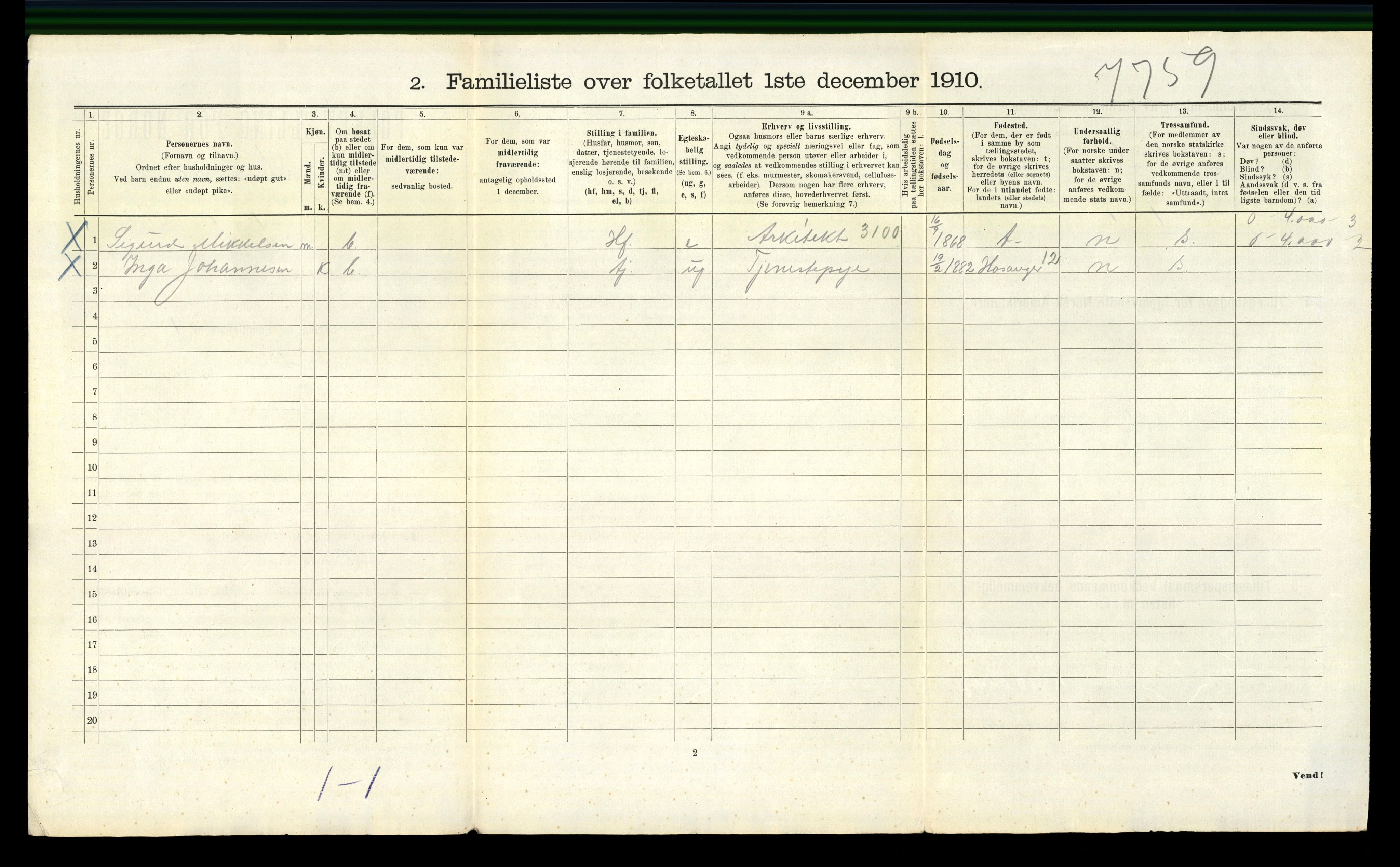 RA, 1910 census for Bergen, 1910, p. 21594