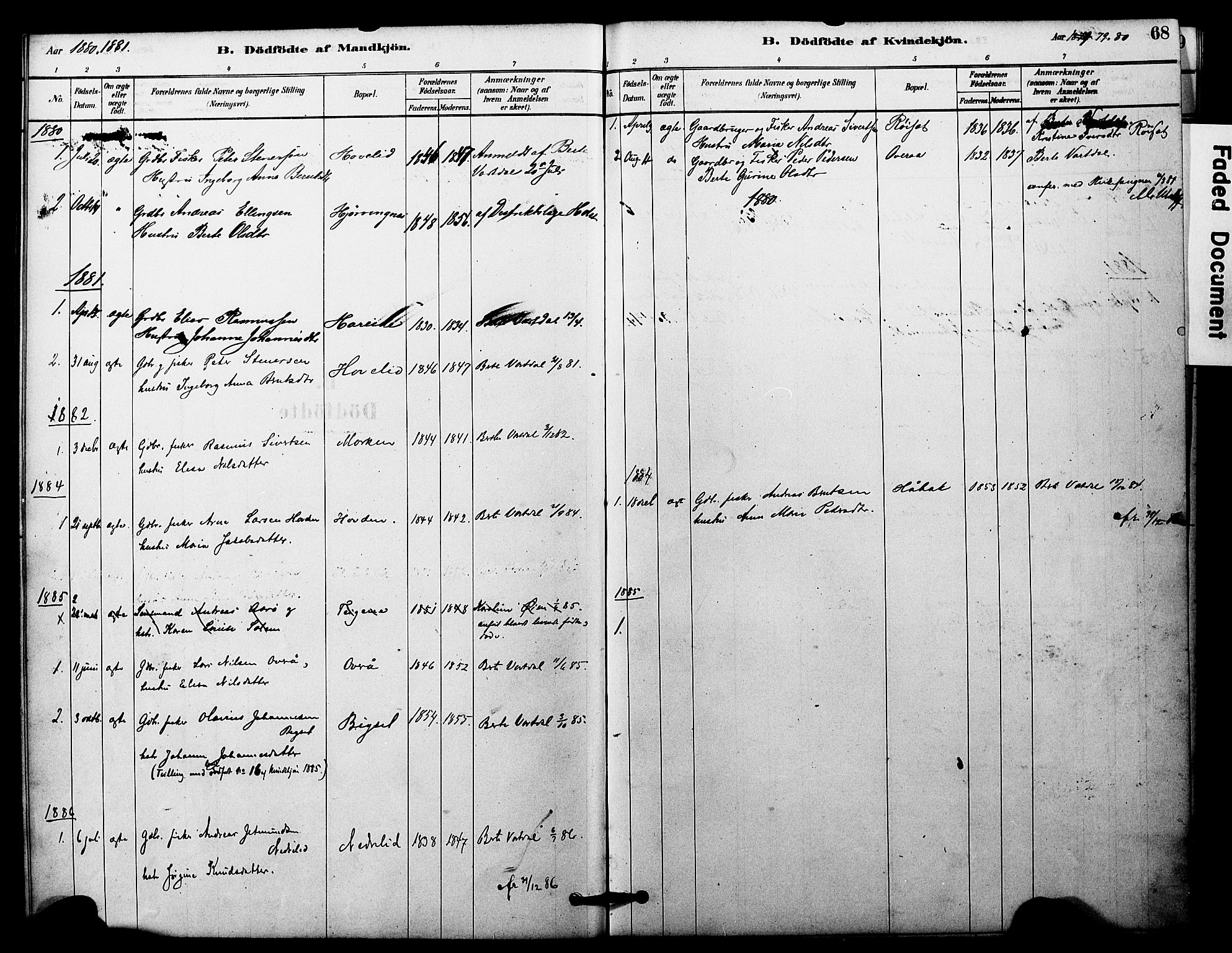 Ministerialprotokoller, klokkerbøker og fødselsregistre - Møre og Romsdal, SAT/A-1454/510/L0122: Parish register (official) no. 510A02, 1878-1897, p. 68