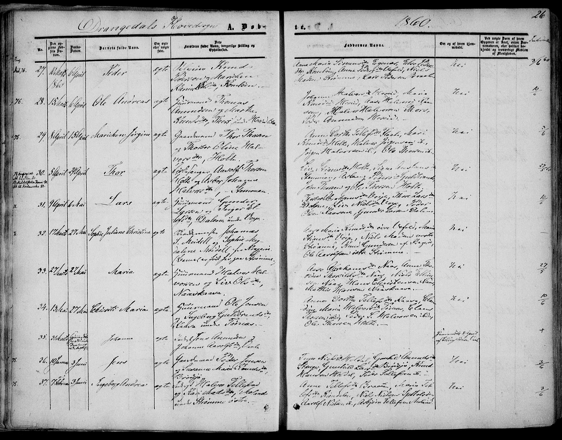 Drangedal kirkebøker, SAKO/A-258/F/Fa/L0008: Parish register (official) no. 8, 1857-1871, p. 26