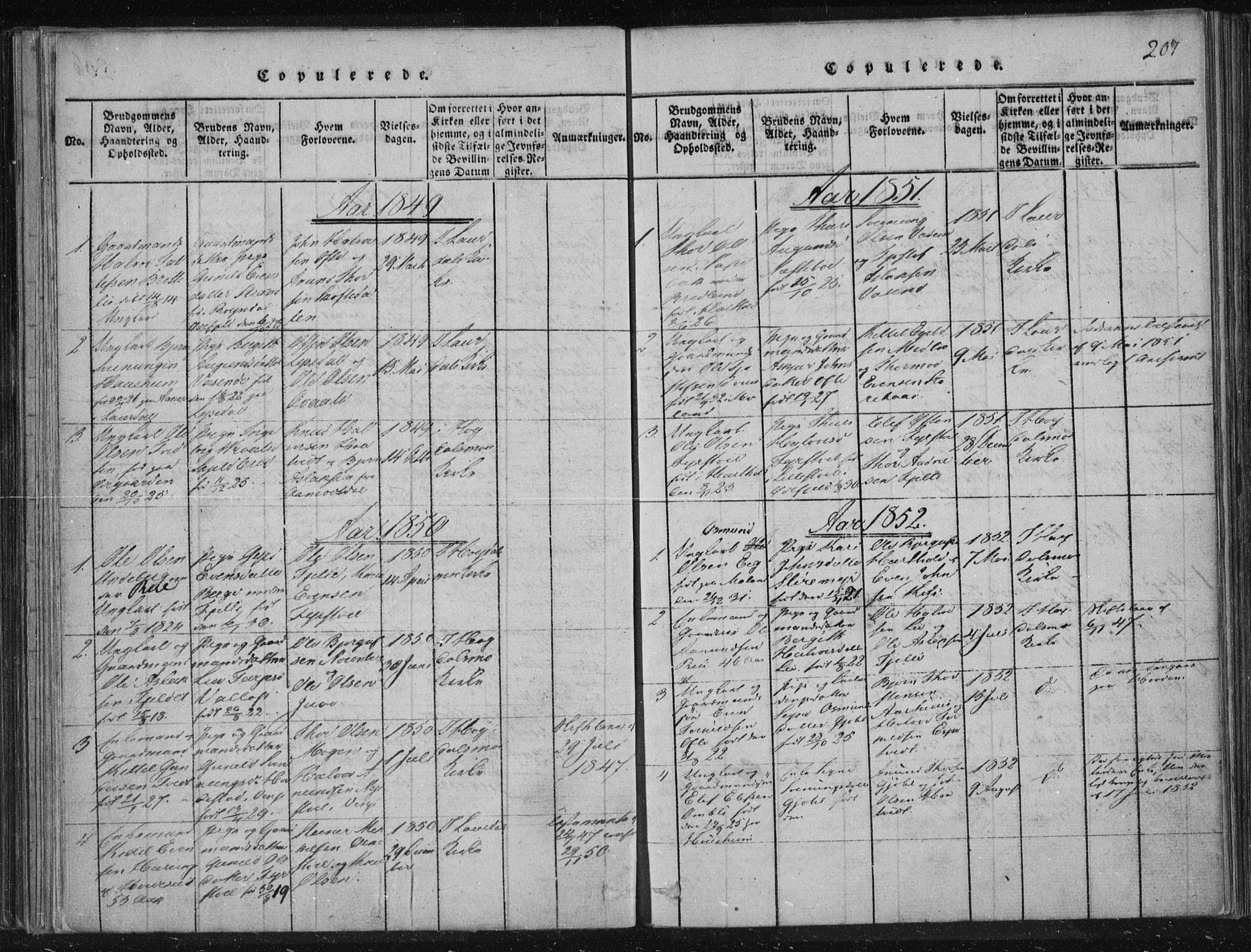 Lårdal kirkebøker, SAKO/A-284/F/Fc/L0001: Parish register (official) no. III 1, 1815-1860, p. 207