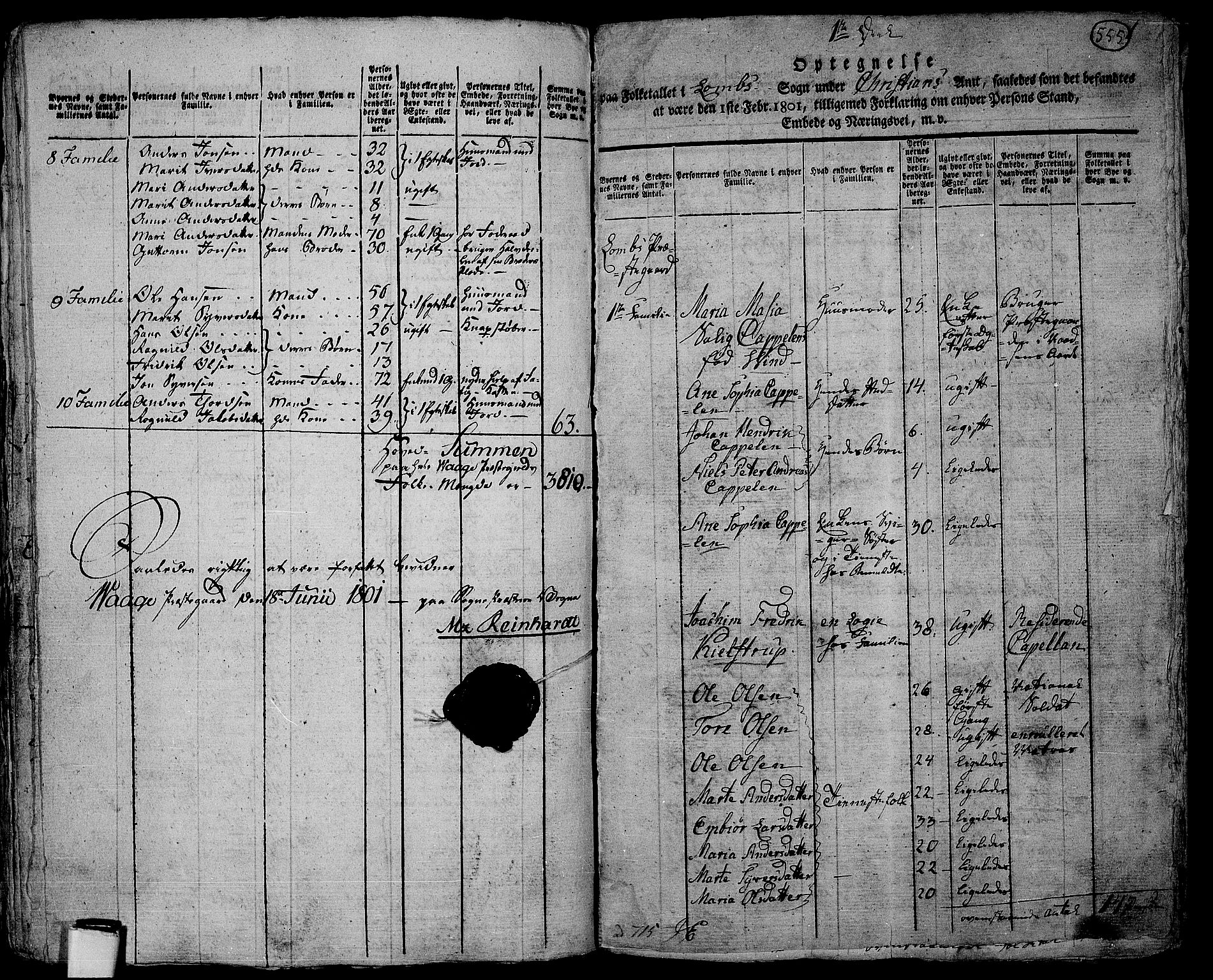 RA, 1801 census for 0514P Lom, 1801, p. 554b-555a