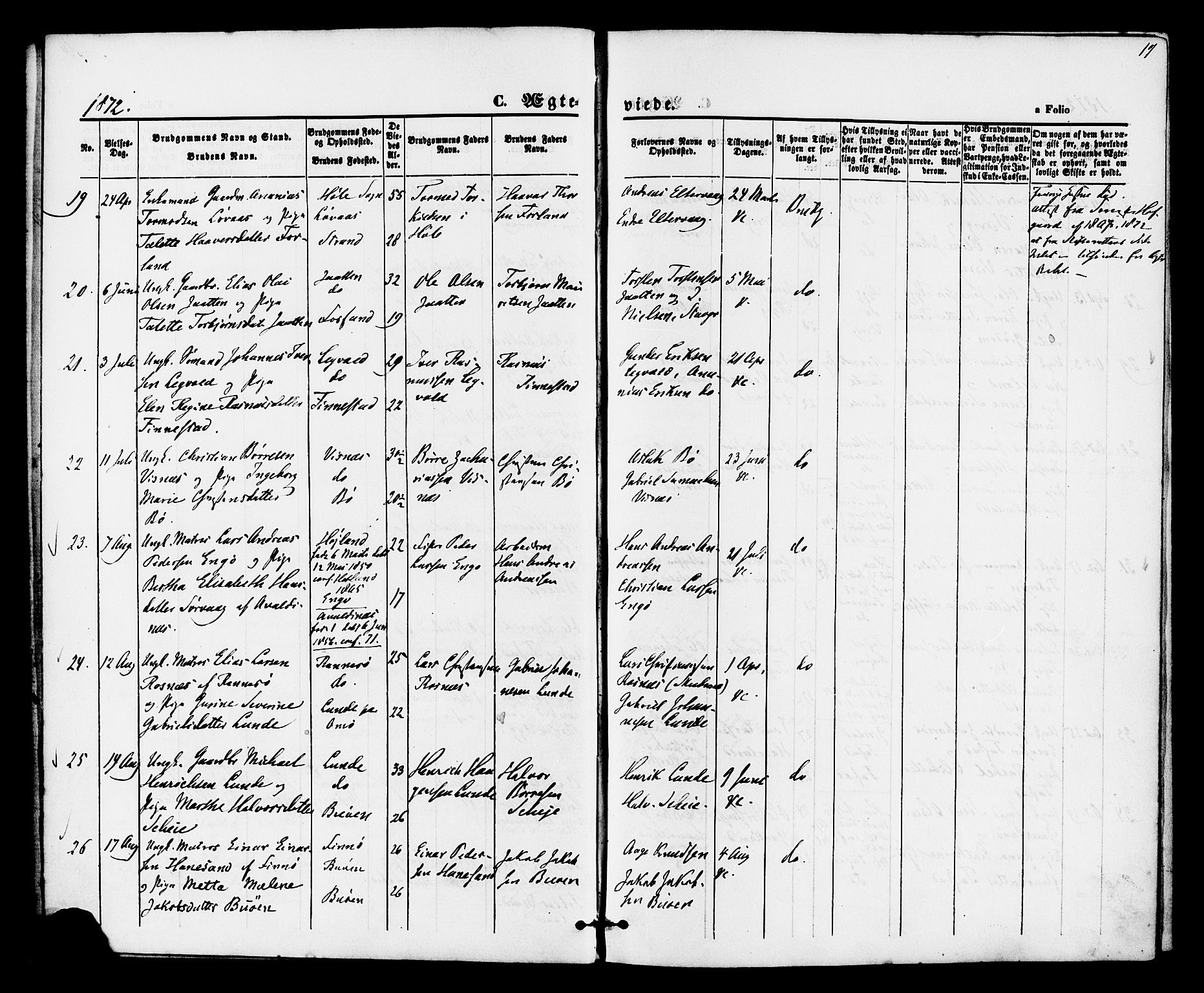 Hetland sokneprestkontor, AV/SAST-A-101826/30/30BA/L0005: Parish register (official) no. A 5, 1869-1884, p. 17