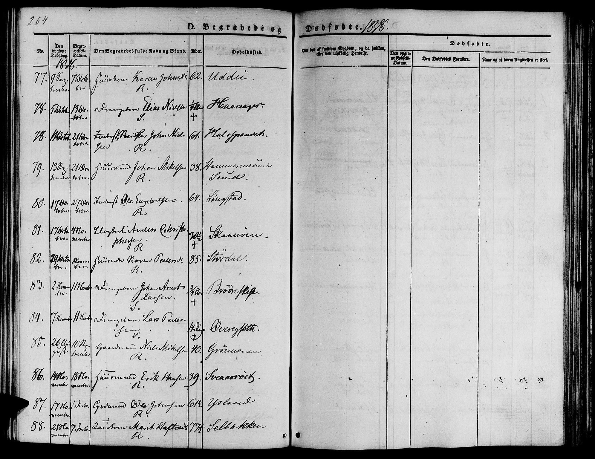 Ministerialprotokoller, klokkerbøker og fødselsregistre - Sør-Trøndelag, SAT/A-1456/646/L0610: Parish register (official) no. 646A08, 1837-1847, p. 254