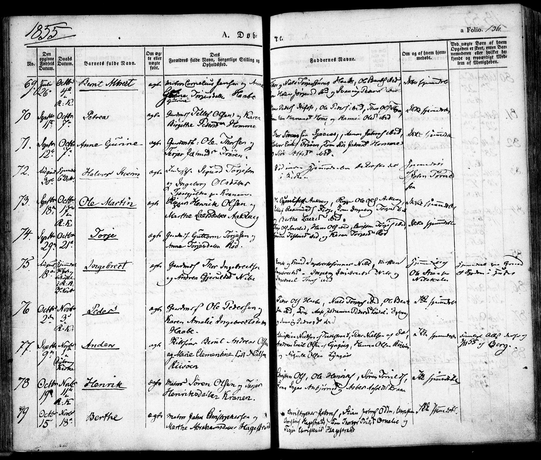 Søndeled sokneprestkontor, AV/SAK-1111-0038/F/Fa/L0002: Parish register (official) no. A 2, 1839-1860, p. 136