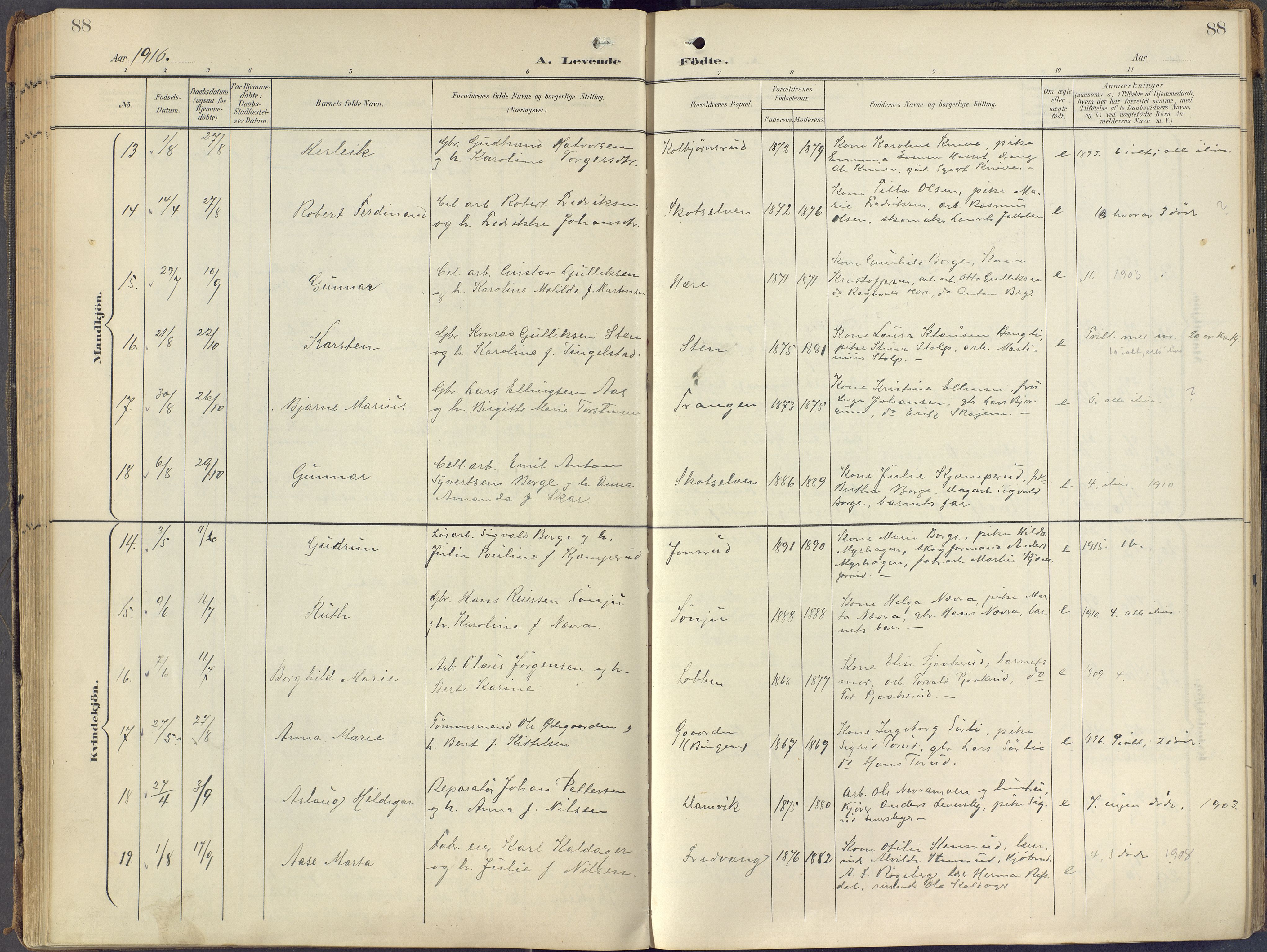 Eiker kirkebøker, AV/SAKO-A-4/F/Fc/L0004: Parish register (official) no. III 4, 1900-1919, p. 88