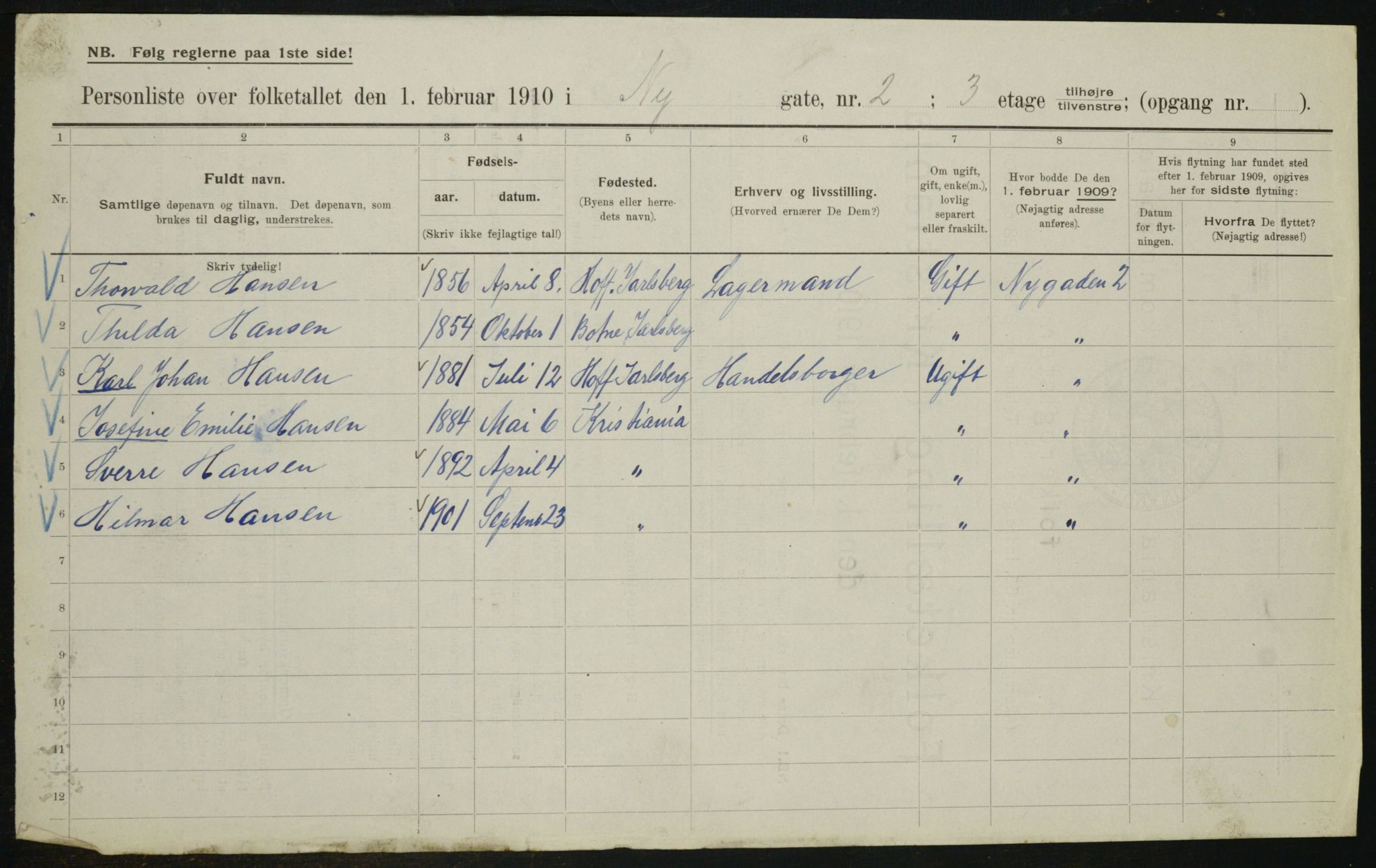 OBA, Municipal Census 1910 for Kristiania, 1910, p. 71378