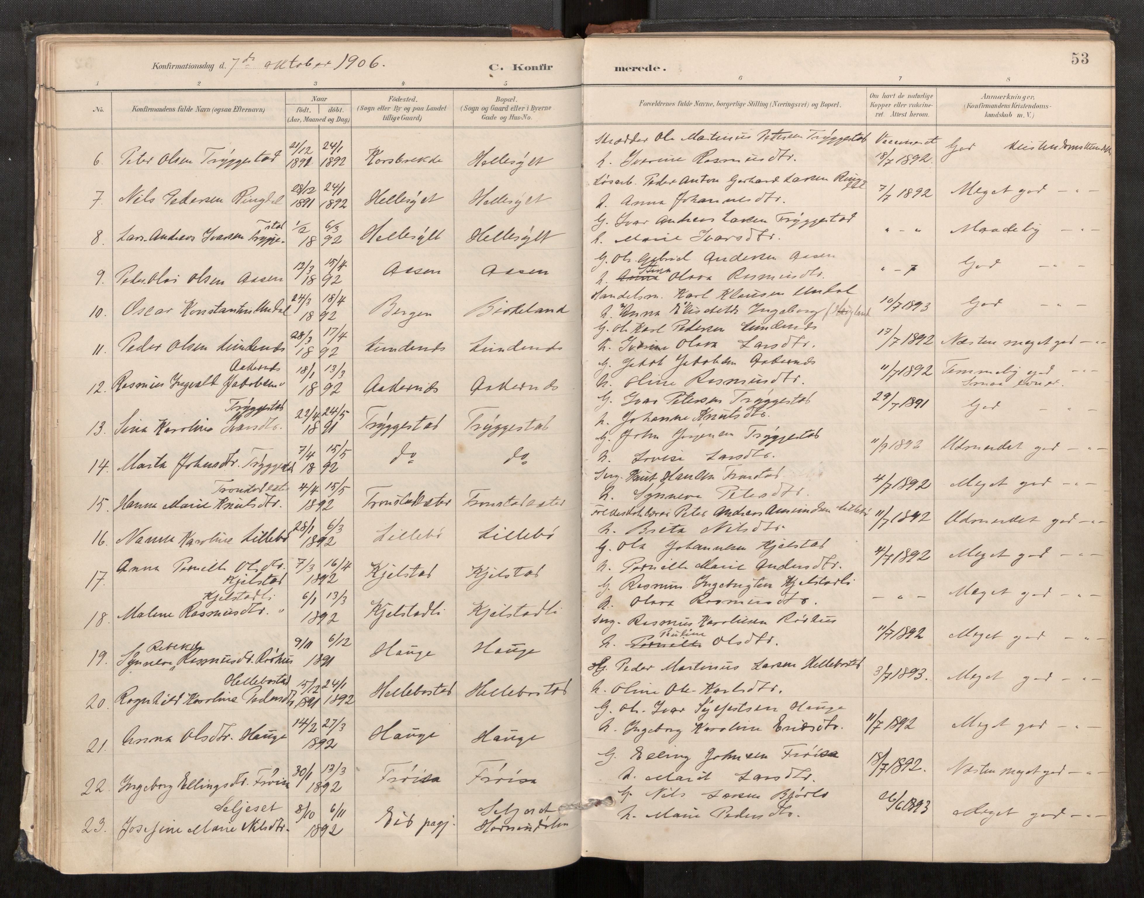 Sunnylven sokneprestkontor, AV/SAT-A-1007: Parish register (official) no. 517A09, 1887-1910, p. 53