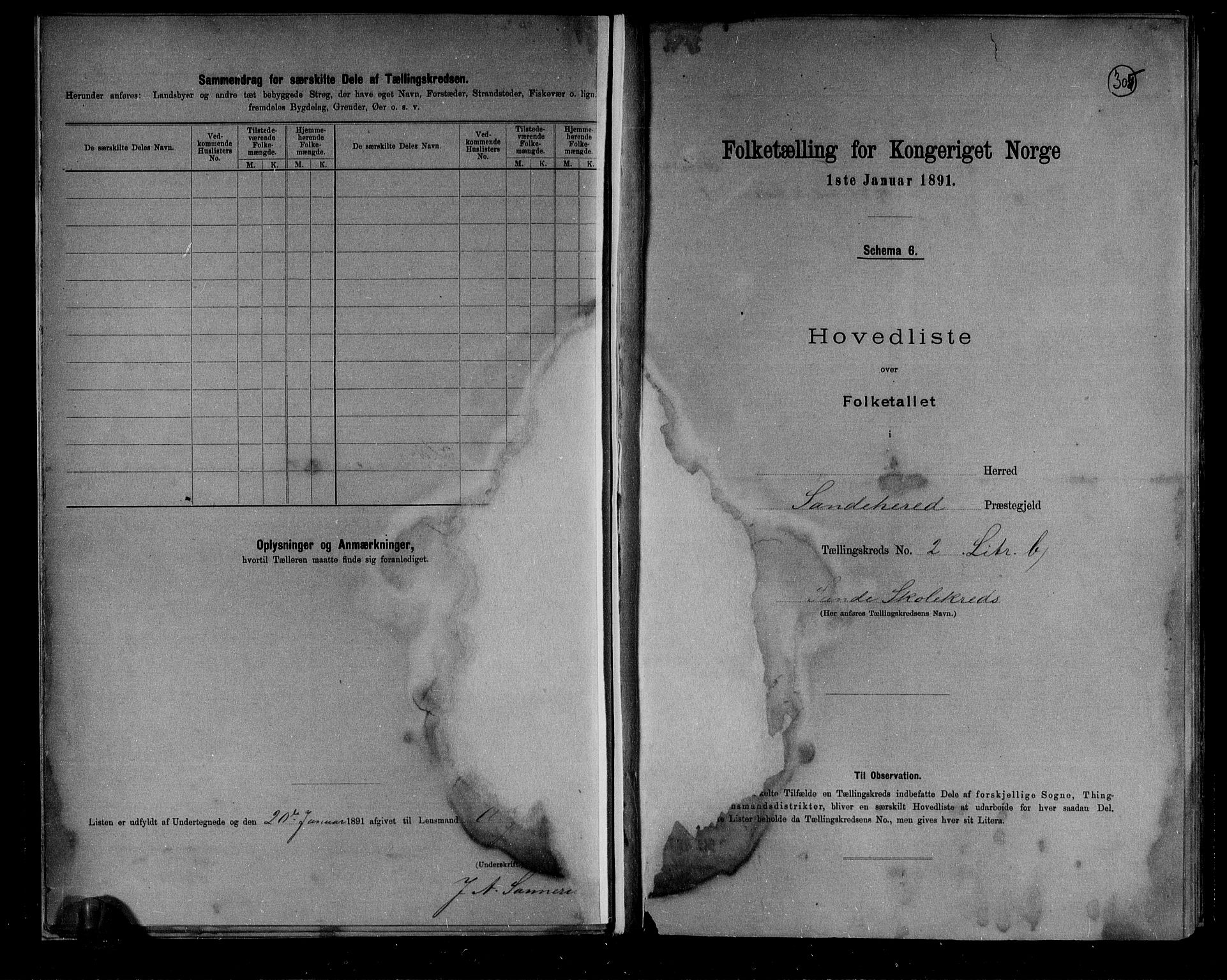 RA, 1891 census for 0724 Sandeherred, 1891, p. 10