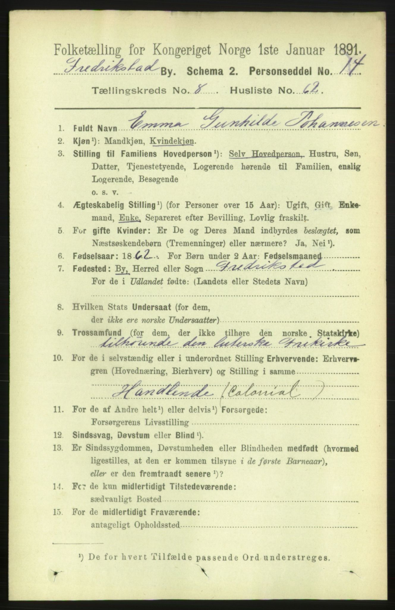 RA, 1891 census for 0103 Fredrikstad, 1891, p. 10252