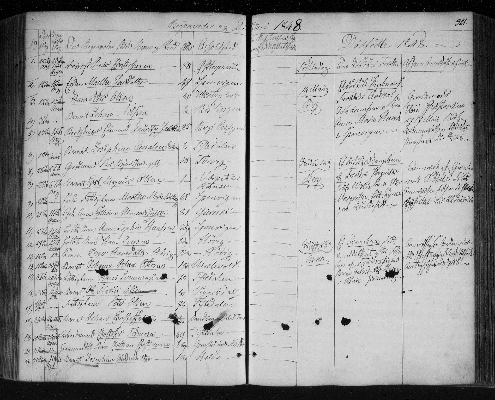 Berg prestekontor Kirkebøker, AV/SAO-A-10902/F/Fa/L0004: Parish register (official) no. I 4, 1843-1860, p. 321