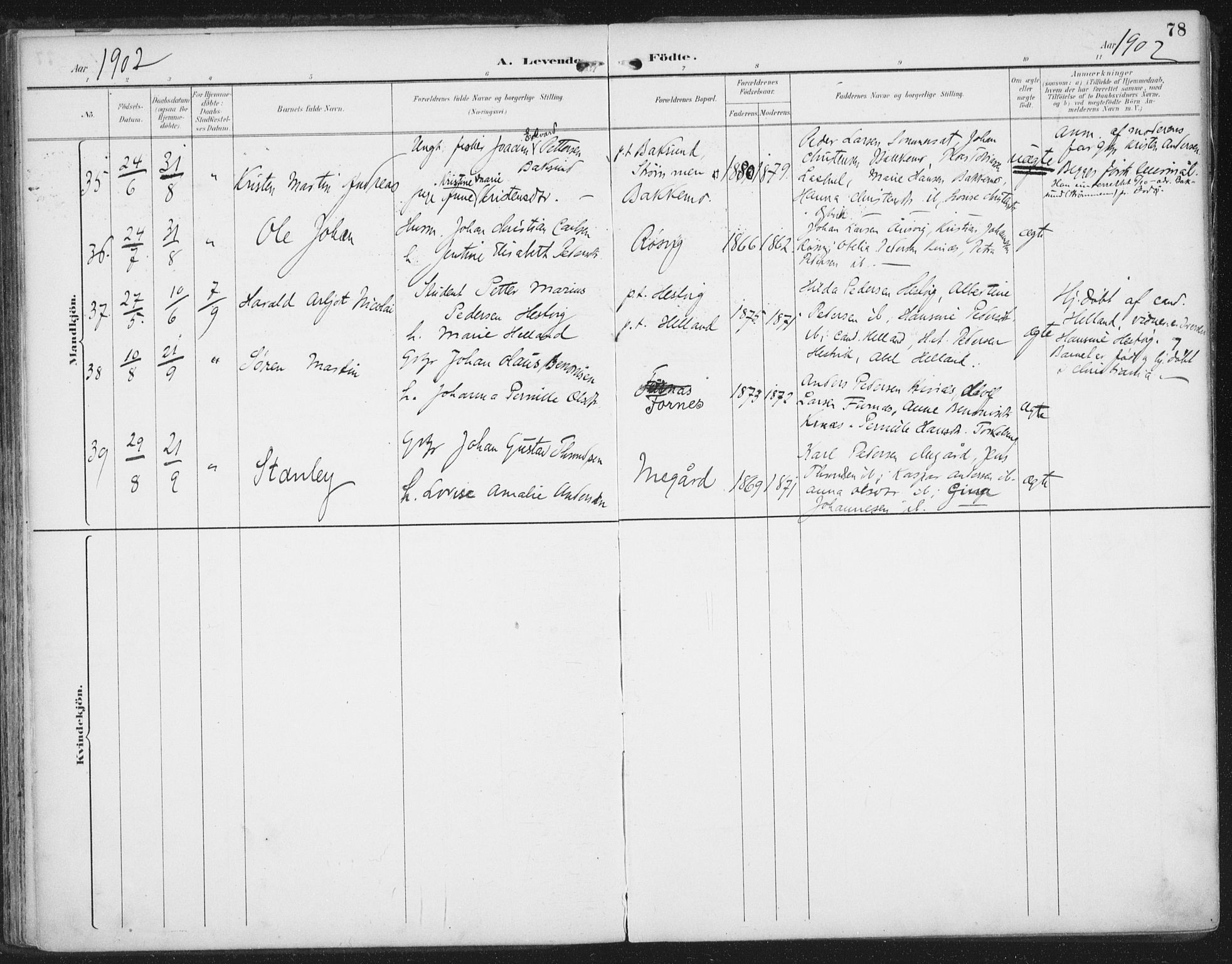 Ministerialprotokoller, klokkerbøker og fødselsregistre - Nordland, AV/SAT-A-1459/854/L0779: Parish register (official) no. 854A02, 1892-1909, p. 78