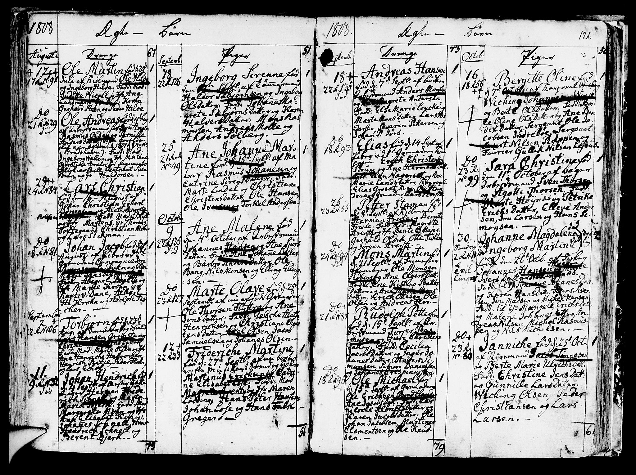 Korskirken sokneprestembete, SAB/A-76101/H/Haa/L0006: Parish register (official) no. A 6, 1790-1820, p. 126