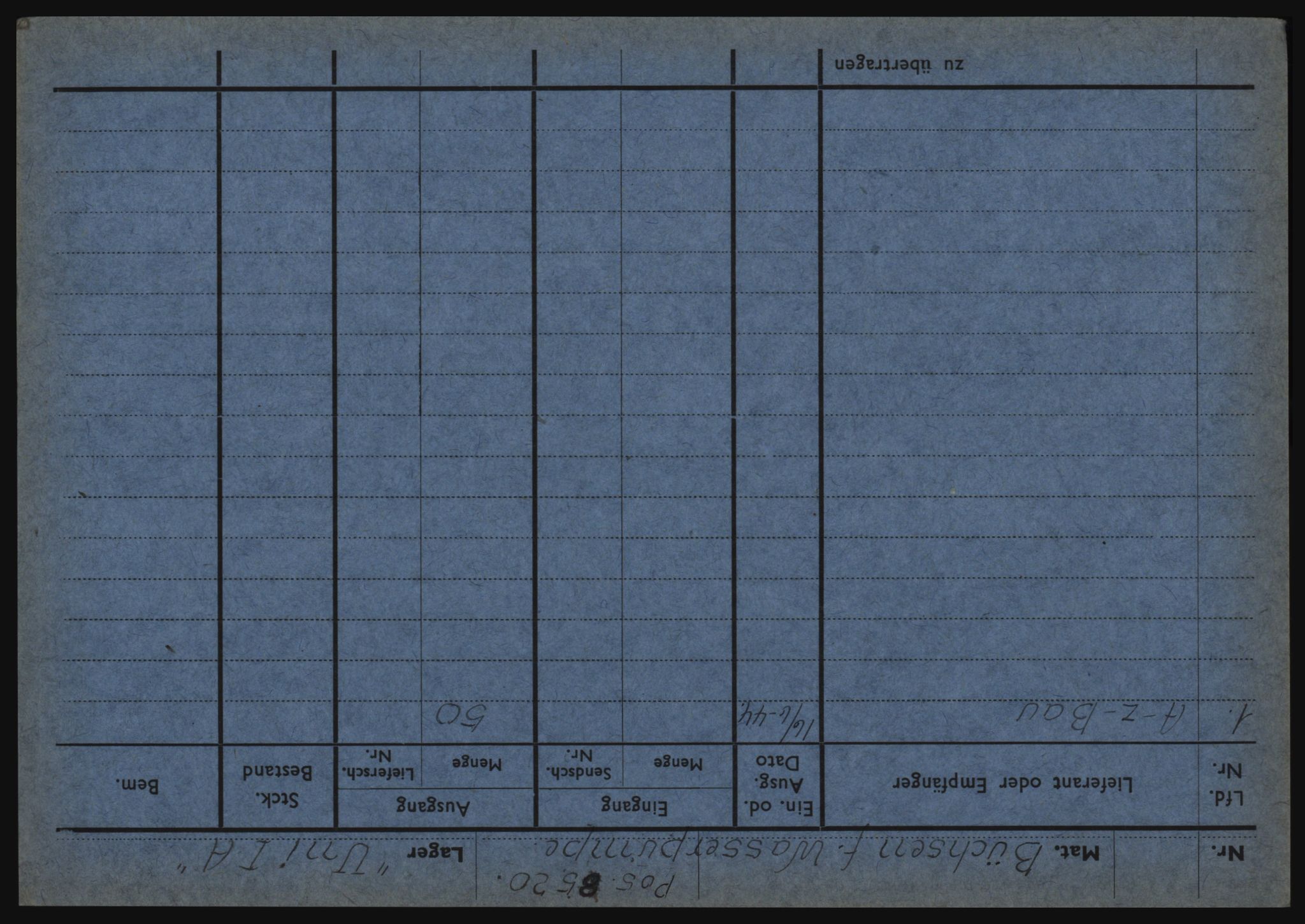 Tyske arkiver, Organisation Todt (OT), Einsatzgruppe Wiking, AV/RA-RAFA-2188/1/O/O12/L0002: Kartotek - Elektromaterial etc A-Z, 1940-1945, p. 53