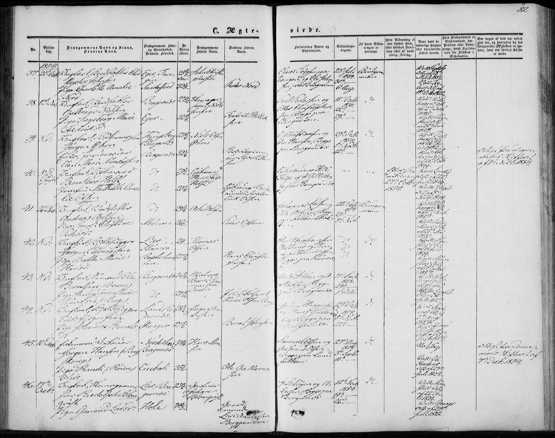 Bragernes kirkebøker, AV/SAKO-A-6/F/Fc/L0002: Parish register (official) no. III 2, 1854-1865, p. 82