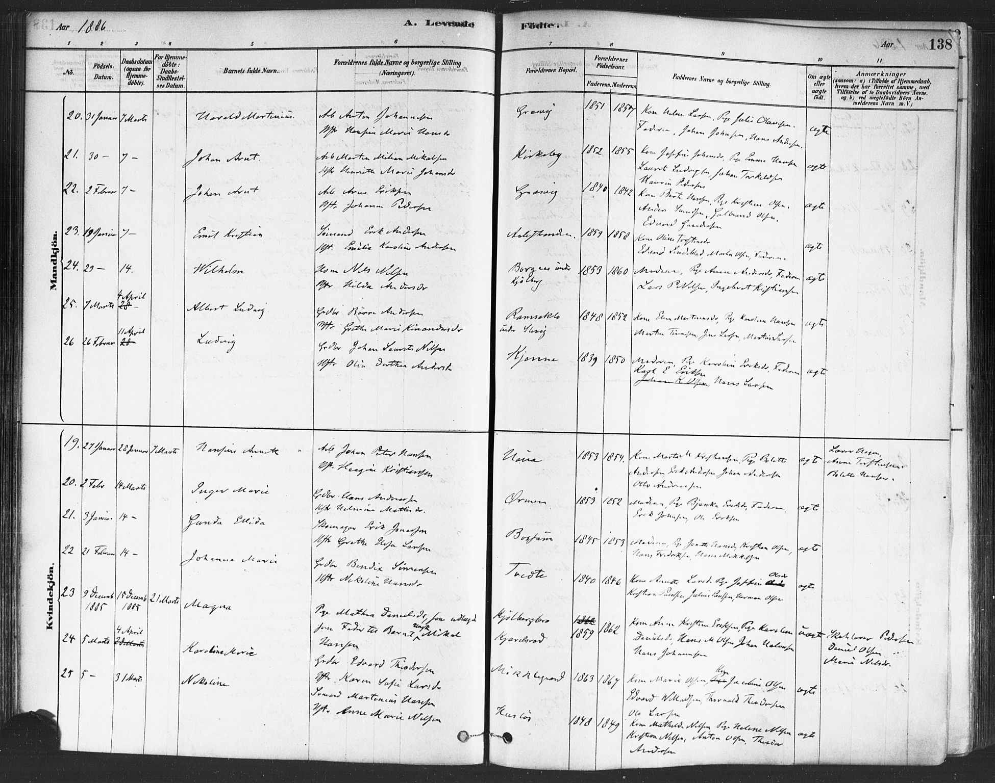 Onsøy prestekontor Kirkebøker, AV/SAO-A-10914/F/Fa/L0005: Parish register (official) no. I 5, 1878-1898, p. 138