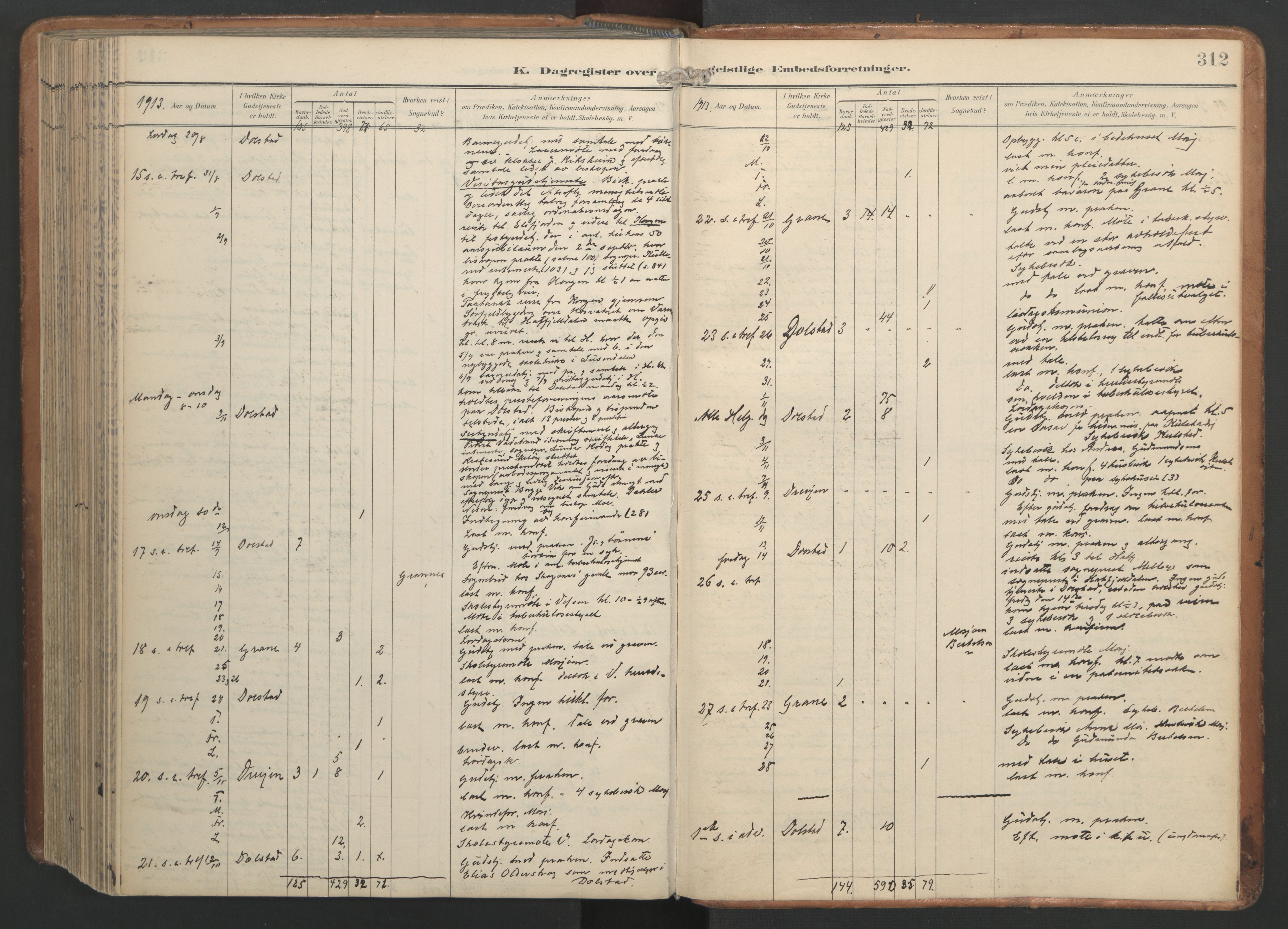 Ministerialprotokoller, klokkerbøker og fødselsregistre - Nordland, SAT/A-1459/820/L0298: Parish register (official) no. 820A19, 1897-1915, p. 312