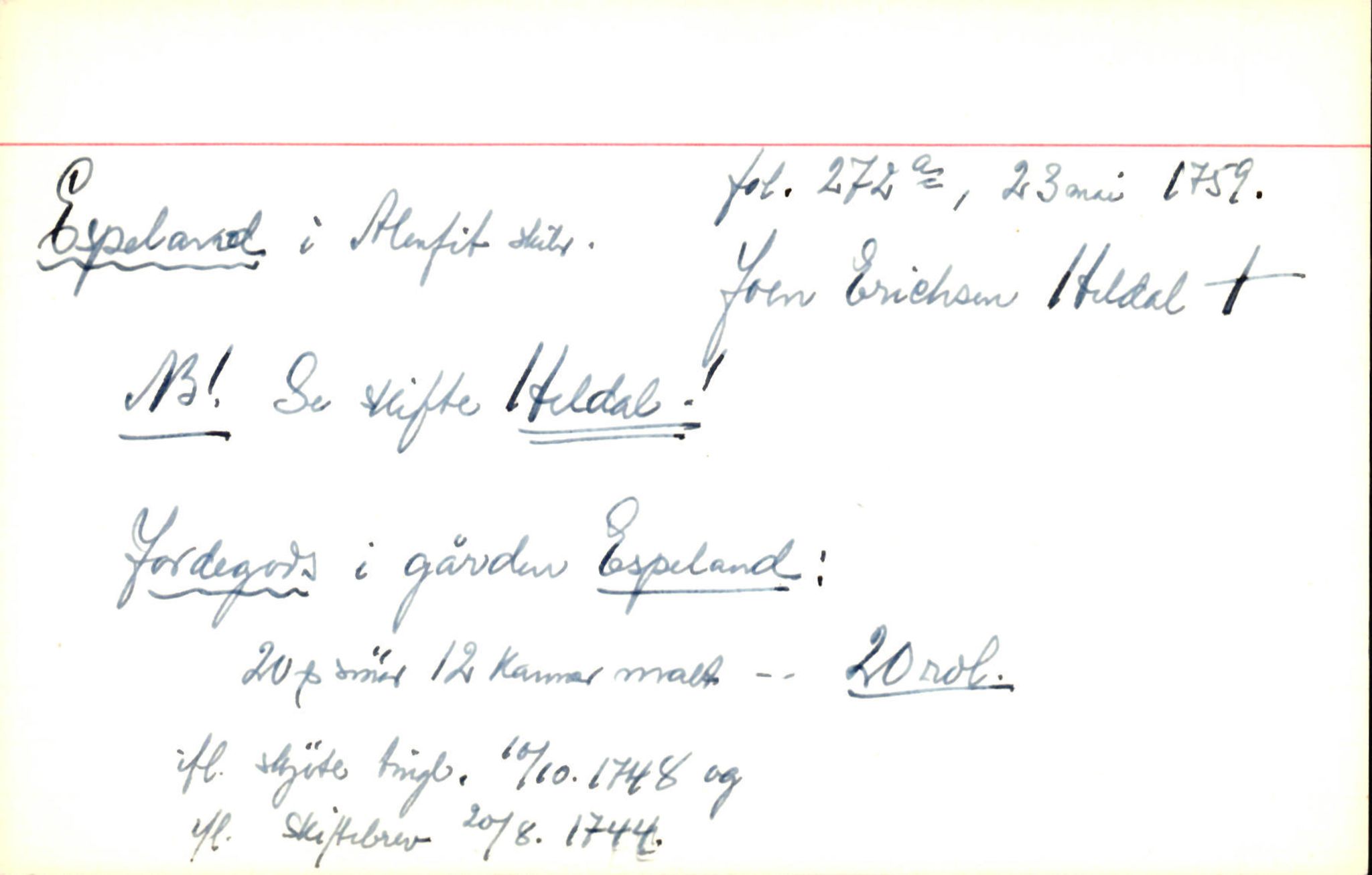 Skiftekort ved Statsarkivet i Bergen, SAB/SKIFTEKORT/001/L0002: Skifteprotokoll nr. 4, 1757-1763, p. 20