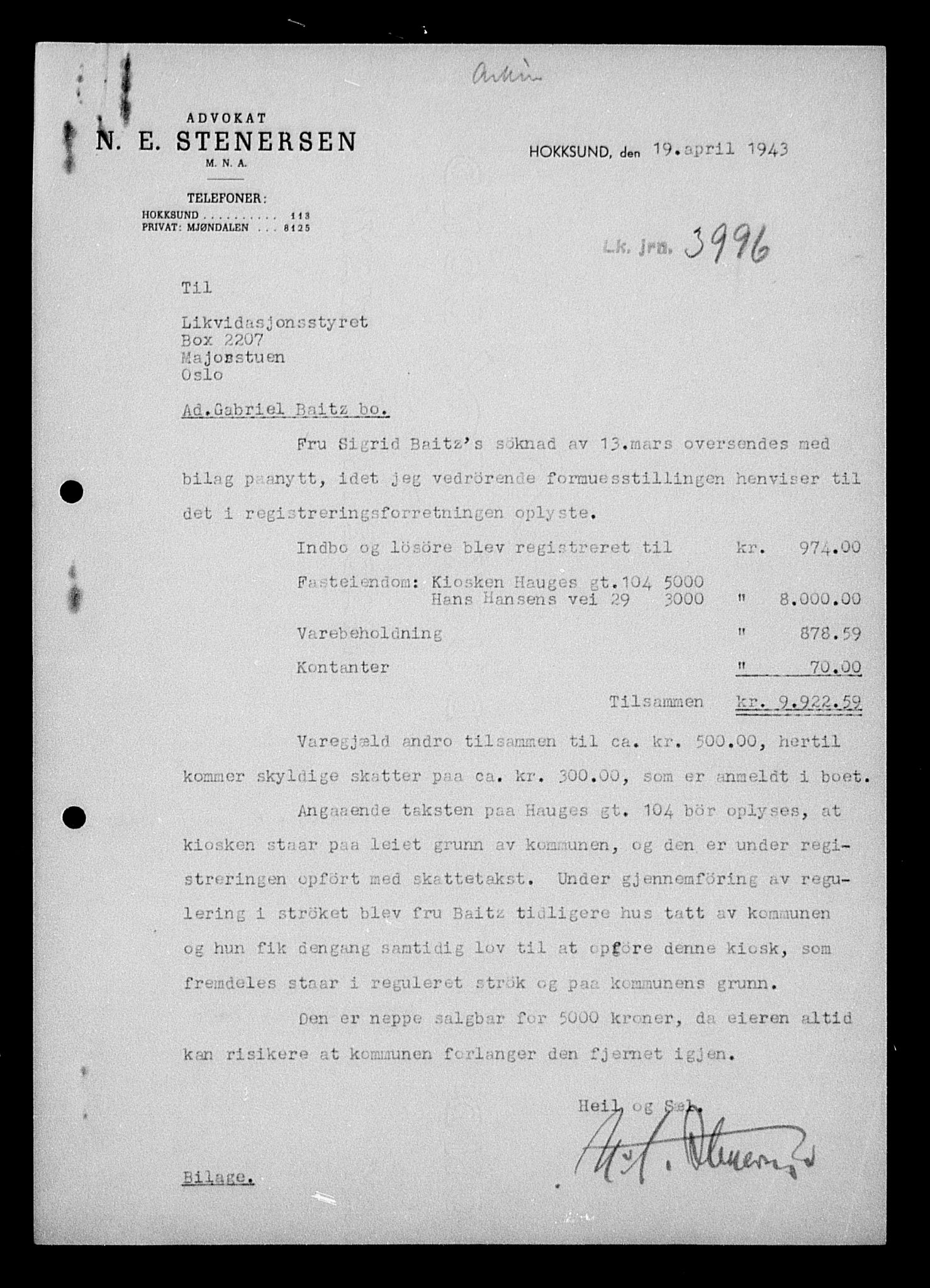 Justisdepartementet, Tilbakeføringskontoret for inndratte formuer, AV/RA-S-1564/H/Hc/Hcd/L0989: --, 1945-1947, p. 310