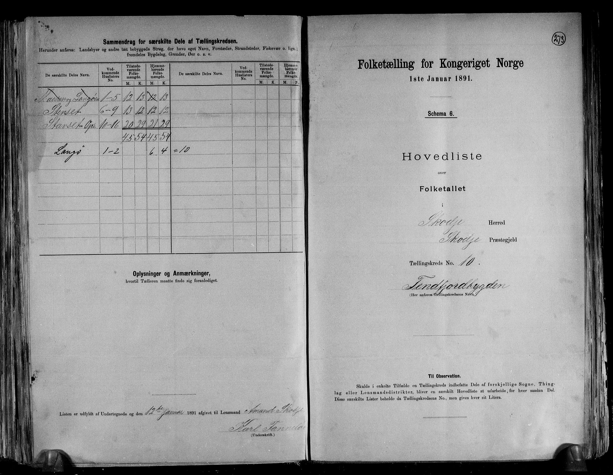 RA, 1891 census for 1529 Skodje, 1891, p. 22