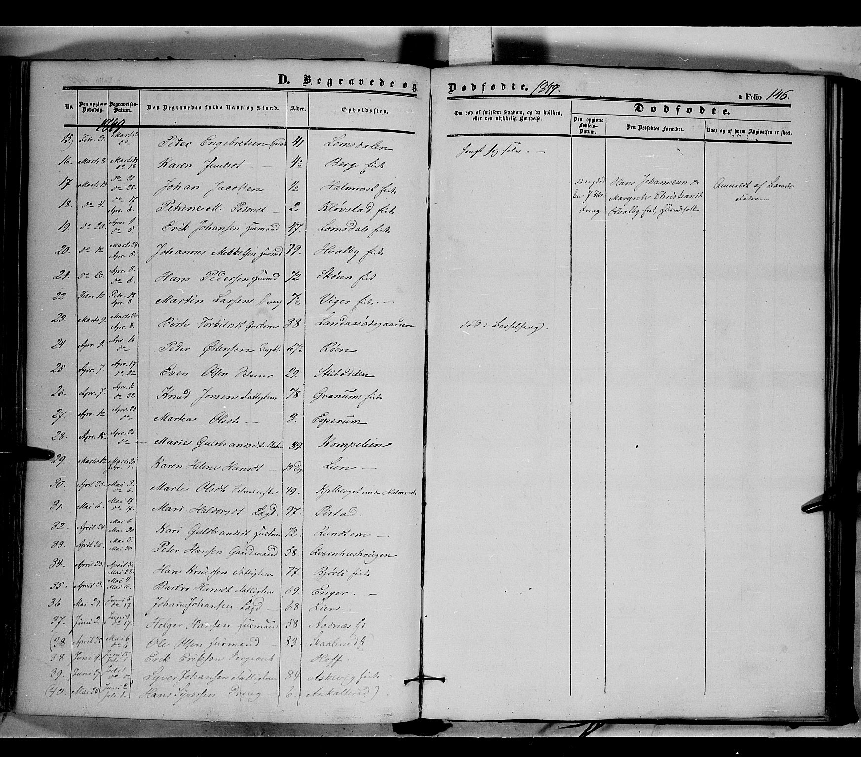 Land prestekontor, AV/SAH-PREST-120/H/Ha/Haa/L0009: Parish register (official) no. 9, 1847-1859, p. 146