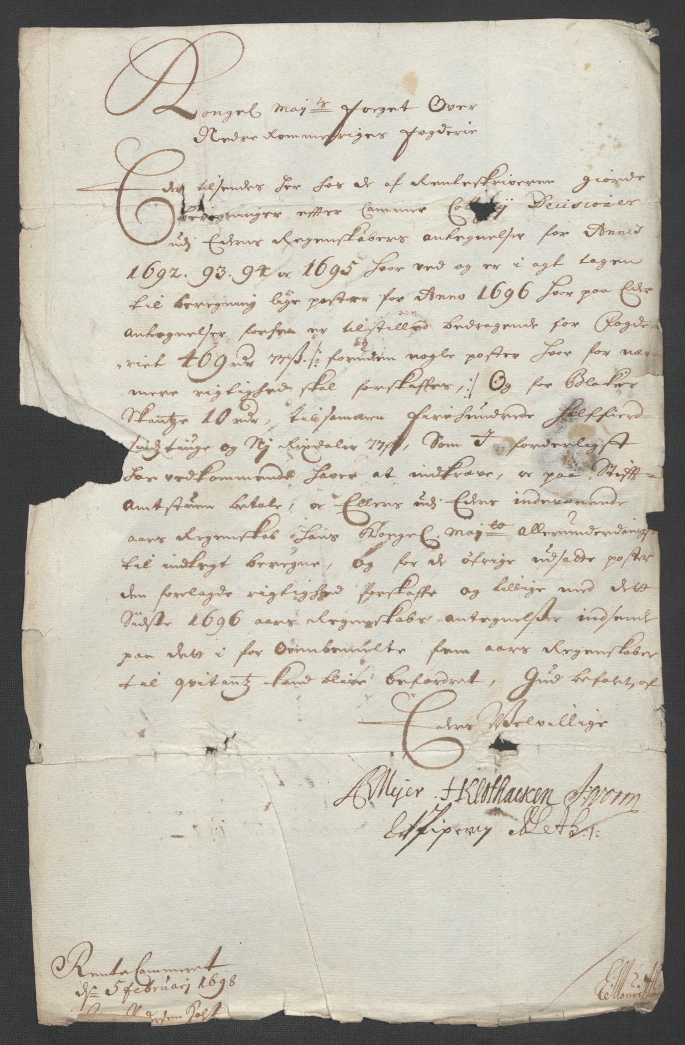 Rentekammeret inntil 1814, Reviderte regnskaper, Fogderegnskap, AV/RA-EA-4092/R11/L0581: Fogderegnskap Nedre Romerike, 1698, p. 16