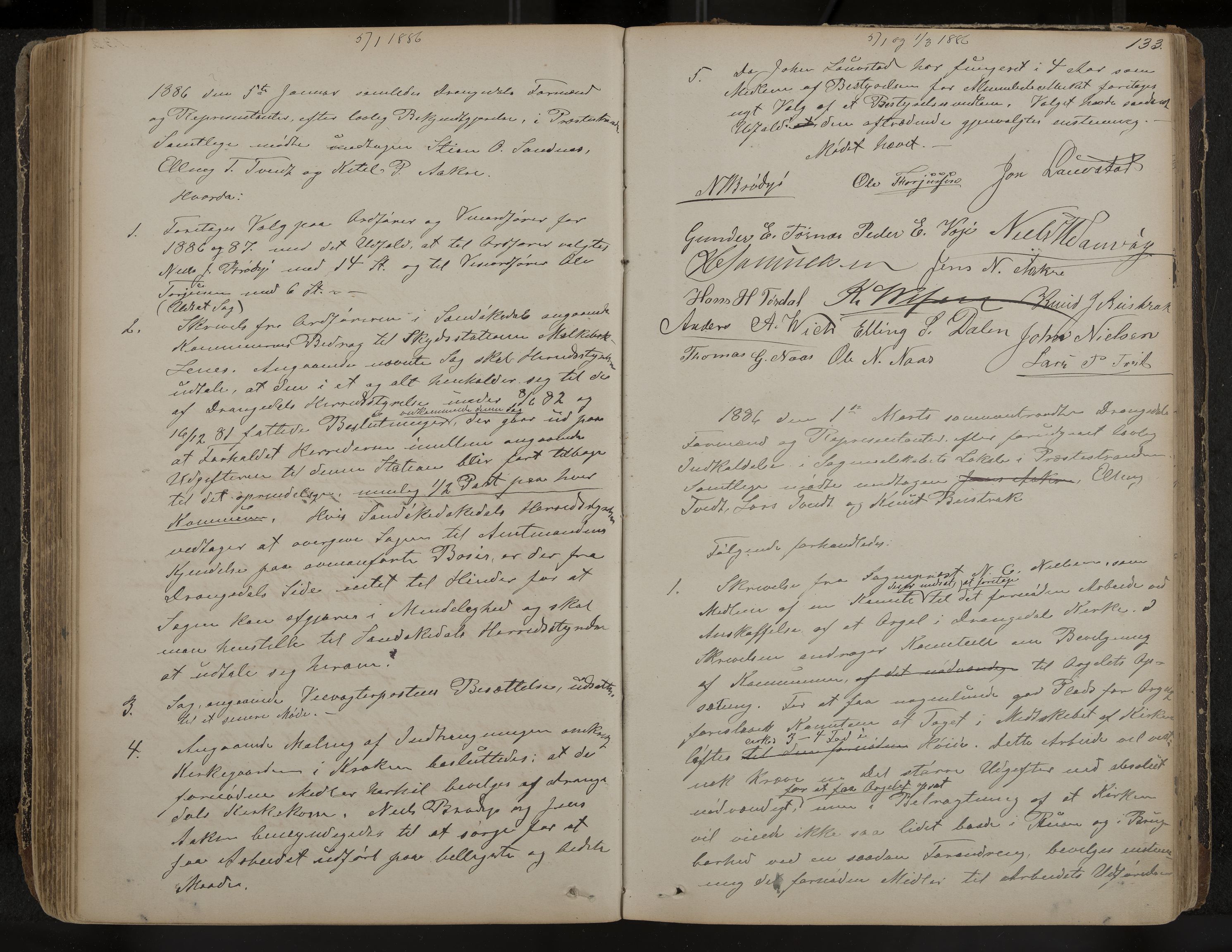 Drangedal formannskap og sentraladministrasjon, IKAK/0817021/A/L0002: Møtebok, 1870-1892, p. 133