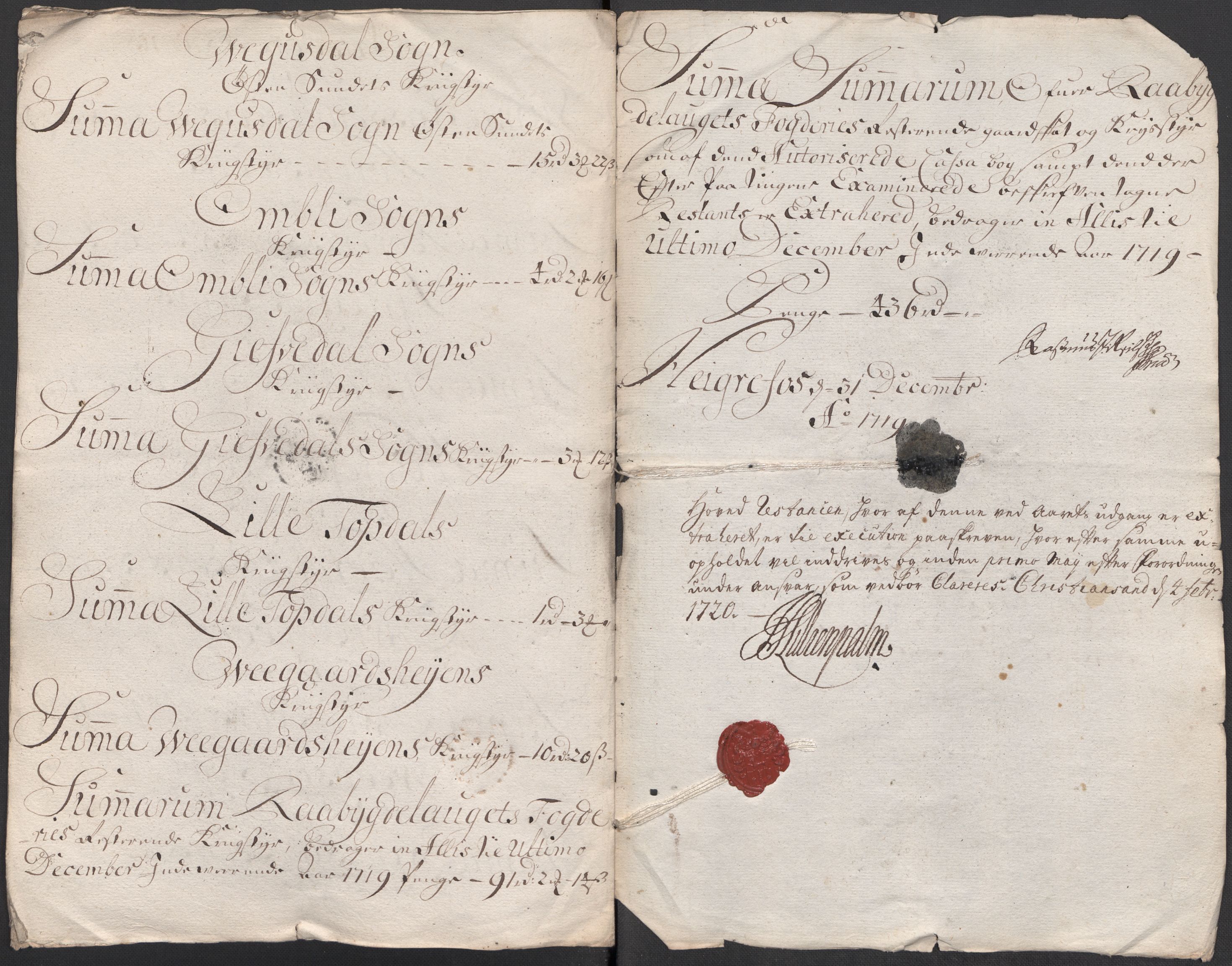 Rentekammeret inntil 1814, Reviderte regnskaper, Fogderegnskap, AV/RA-EA-4092/R40/L2453: Fogderegnskap Råbyggelag, 1718-1719, p. 438