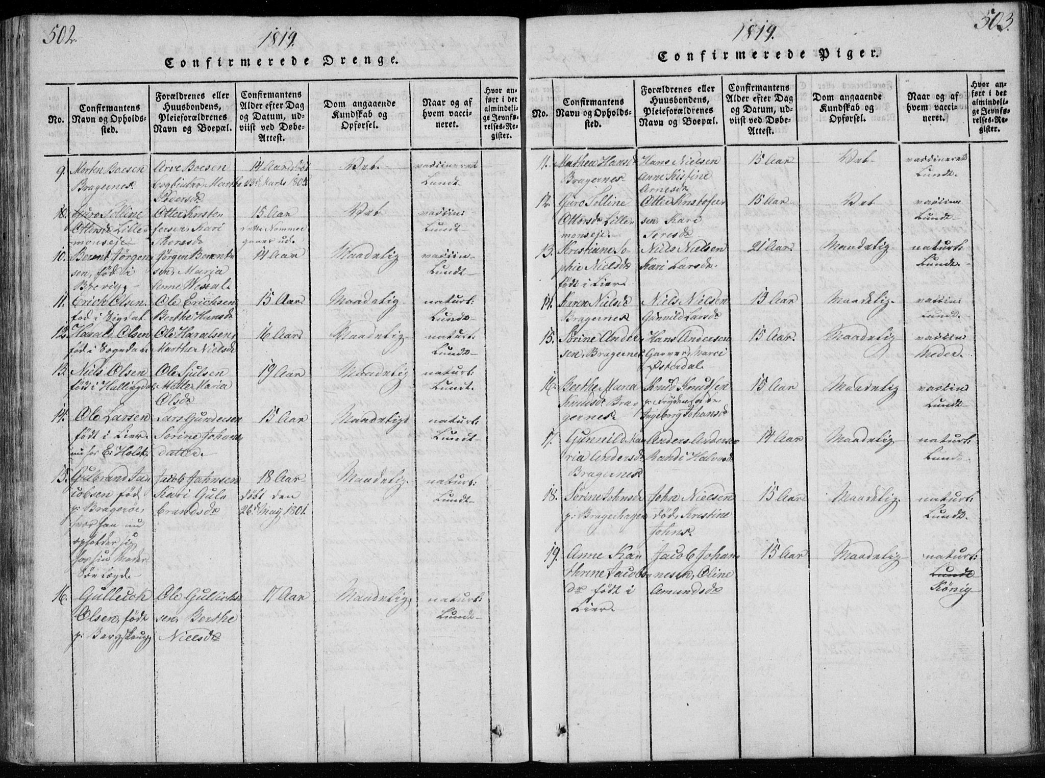 Bragernes kirkebøker, SAKO/A-6/F/Fa/L0007: Parish register (official) no. I 7, 1815-1829, p. 502-503