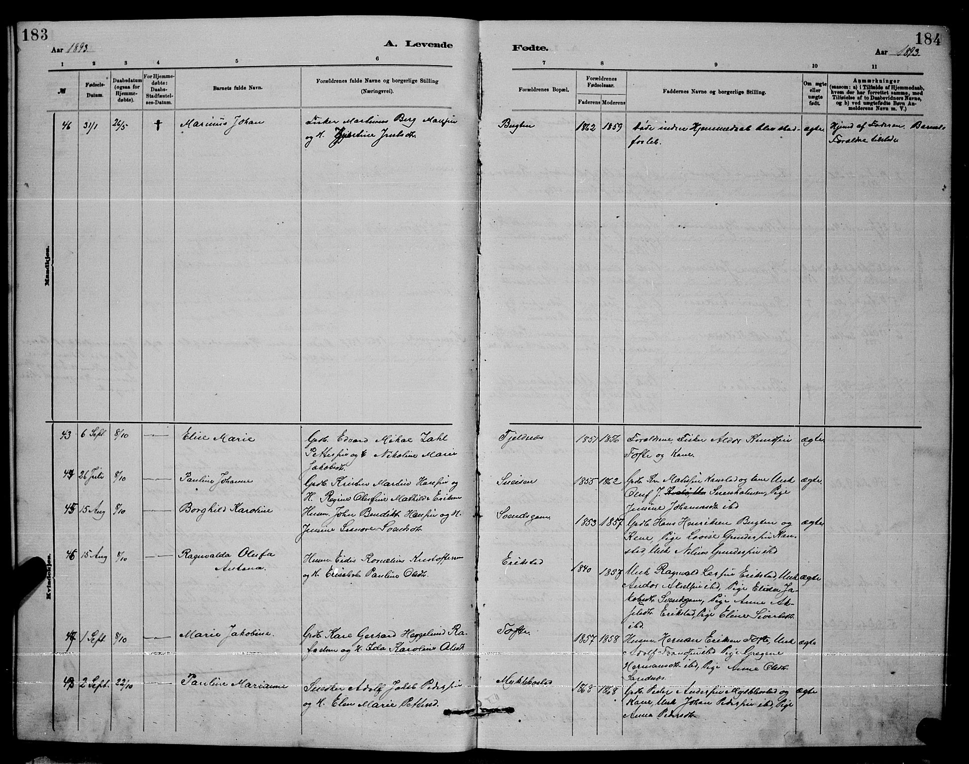 Ministerialprotokoller, klokkerbøker og fødselsregistre - Nordland, AV/SAT-A-1459/872/L1047: Parish register (copy) no. 872C03, 1880-1897, p. 183-184