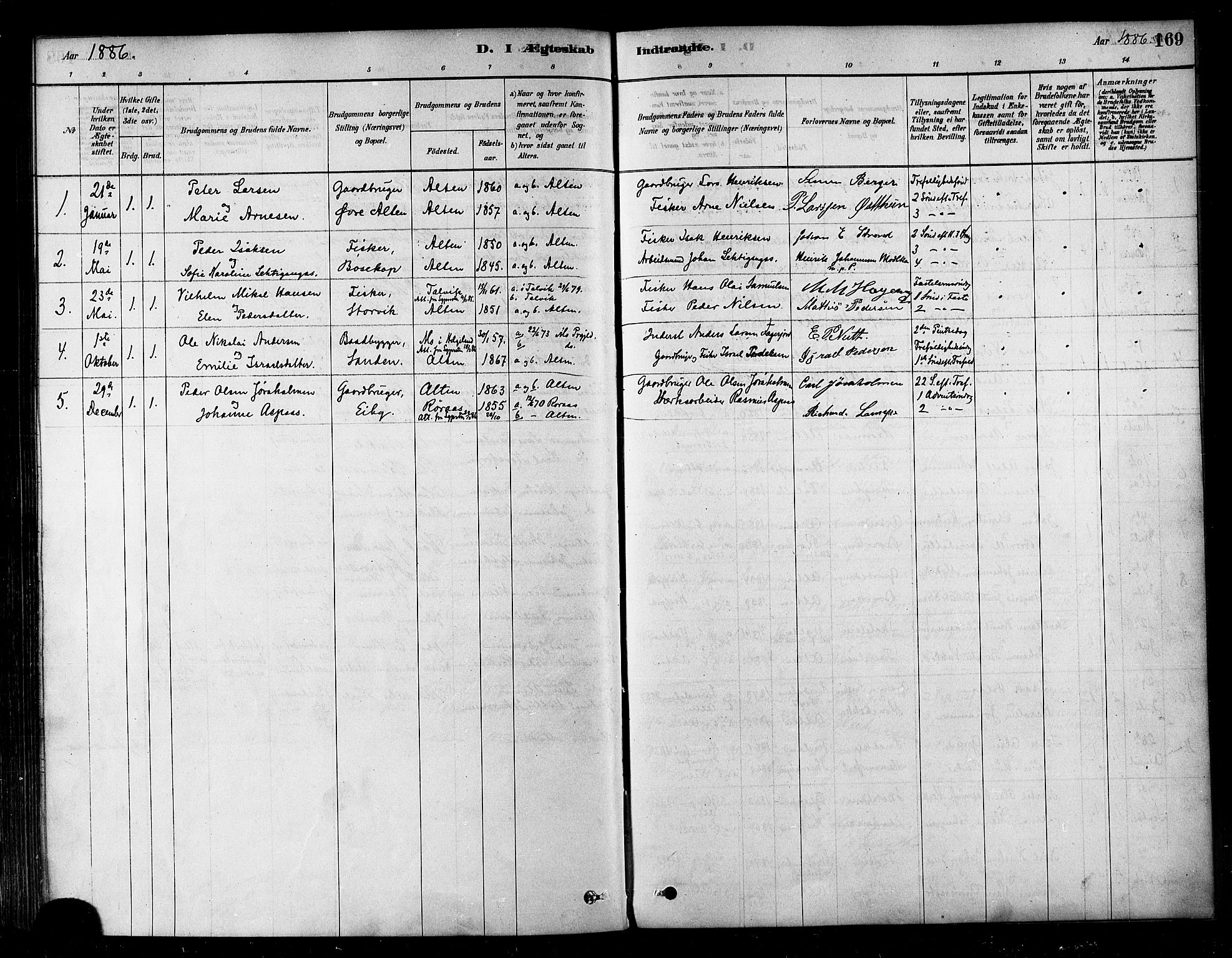 Alta sokneprestkontor, SATØ/S-1338/H/Ha/L0002.kirke: Parish register (official) no. 2, 1879-1892, p. 169