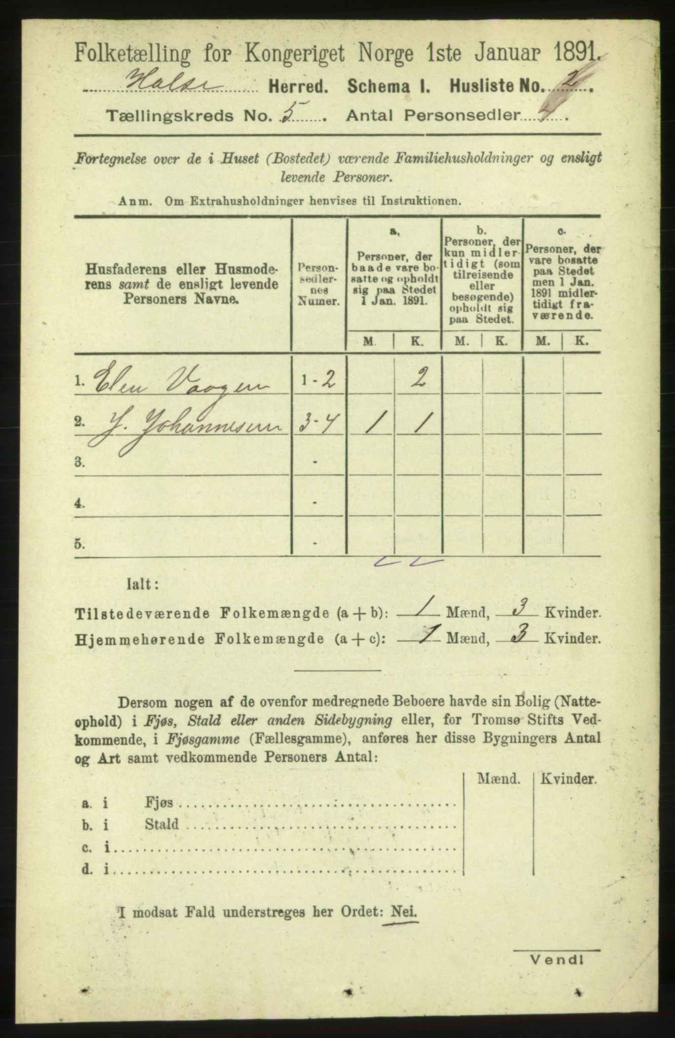 RA, 1891 census for 1571 Halsa, 1891, p. 1091