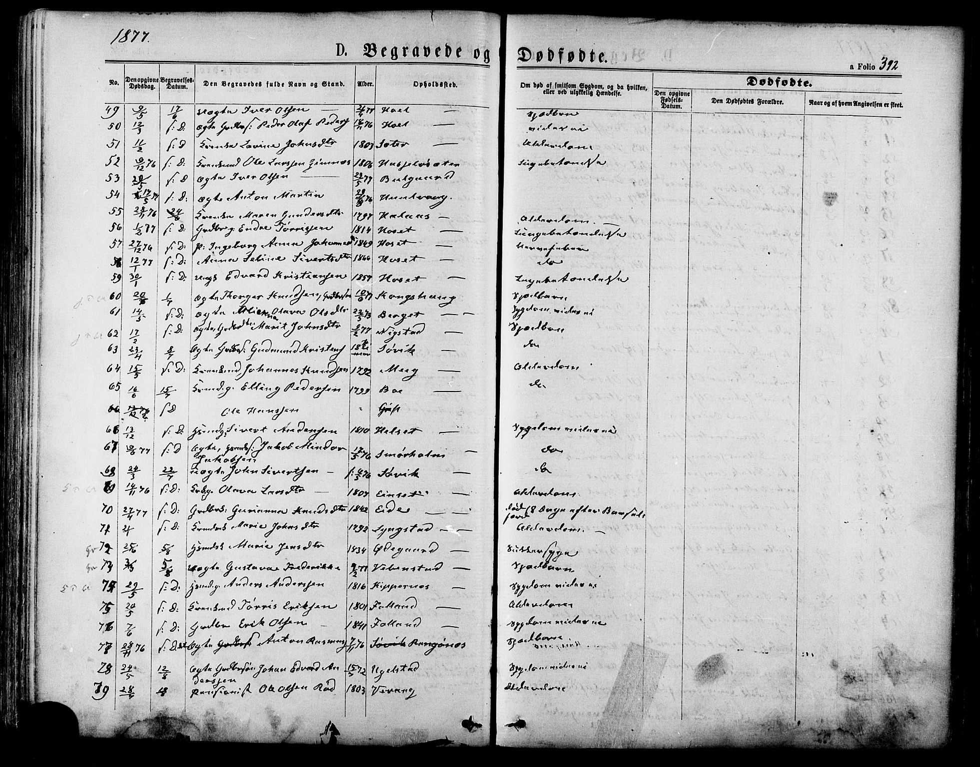 Ministerialprotokoller, klokkerbøker og fødselsregistre - Møre og Romsdal, SAT/A-1454/568/L0805: Parish register (official) no. 568A12 /1, 1869-1884, p. 392