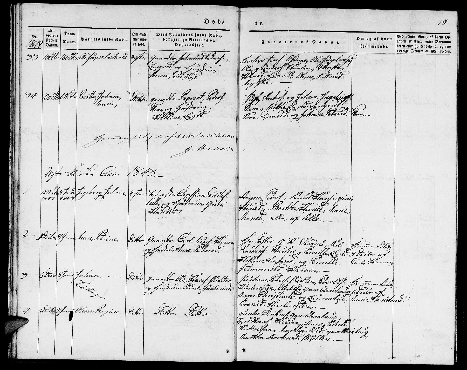 Ministerialprotokoller, klokkerbøker og fødselsregistre - Møre og Romsdal, AV/SAT-A-1454/536/L0507: Parish register (copy) no. 536C02, 1839-1859, p. 19