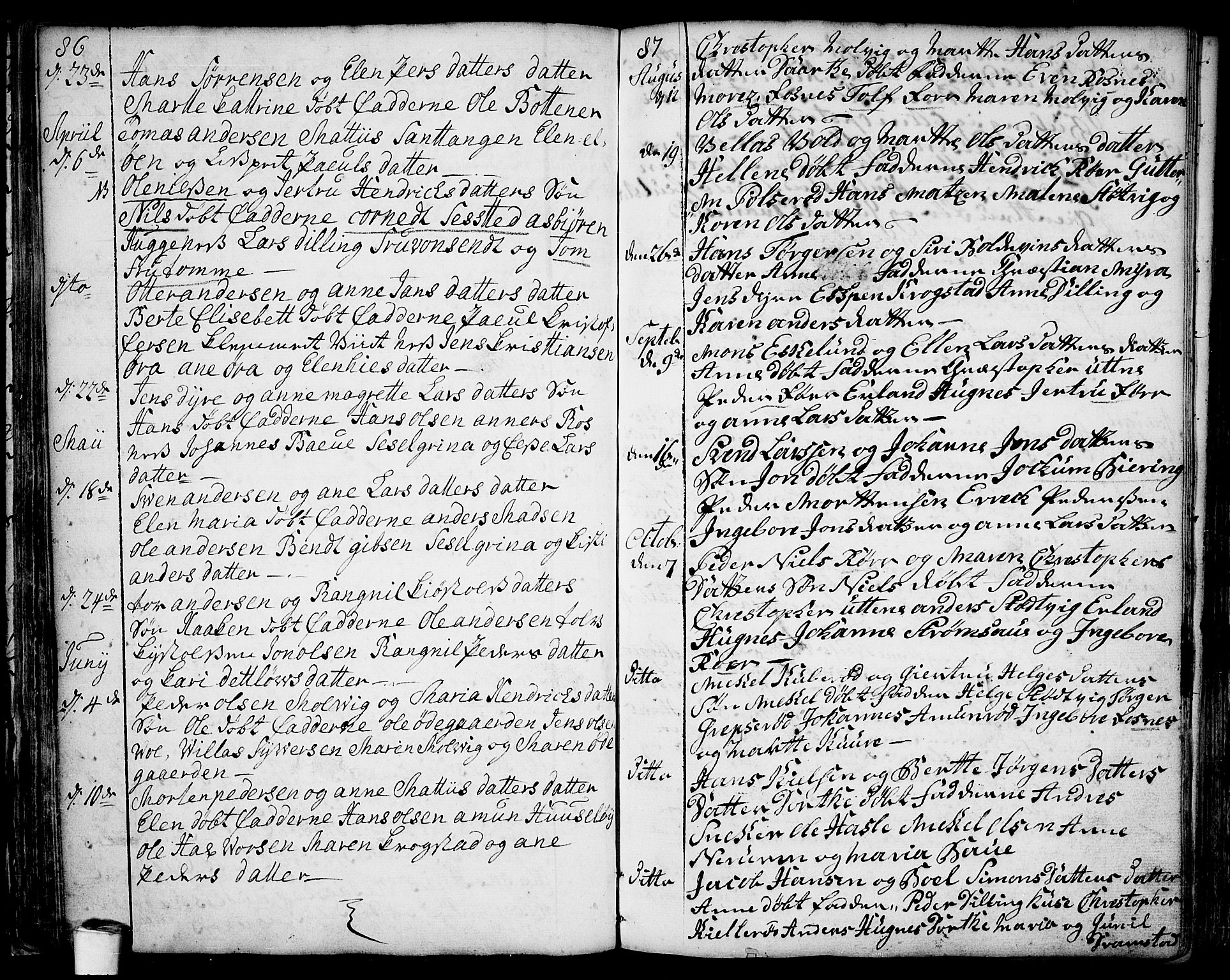 Rygge prestekontor Kirkebøker, SAO/A-10084b/F/Fa/L0001: Parish register (official) no. 1, 1725-1771, p. 86-87