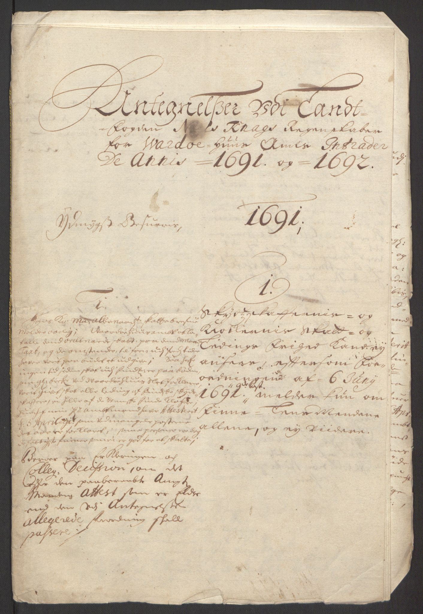 Rentekammeret inntil 1814, Reviderte regnskaper, Fogderegnskap, AV/RA-EA-4092/R69/L4851: Fogderegnskap Finnmark/Vardøhus, 1691-1700, p. 219