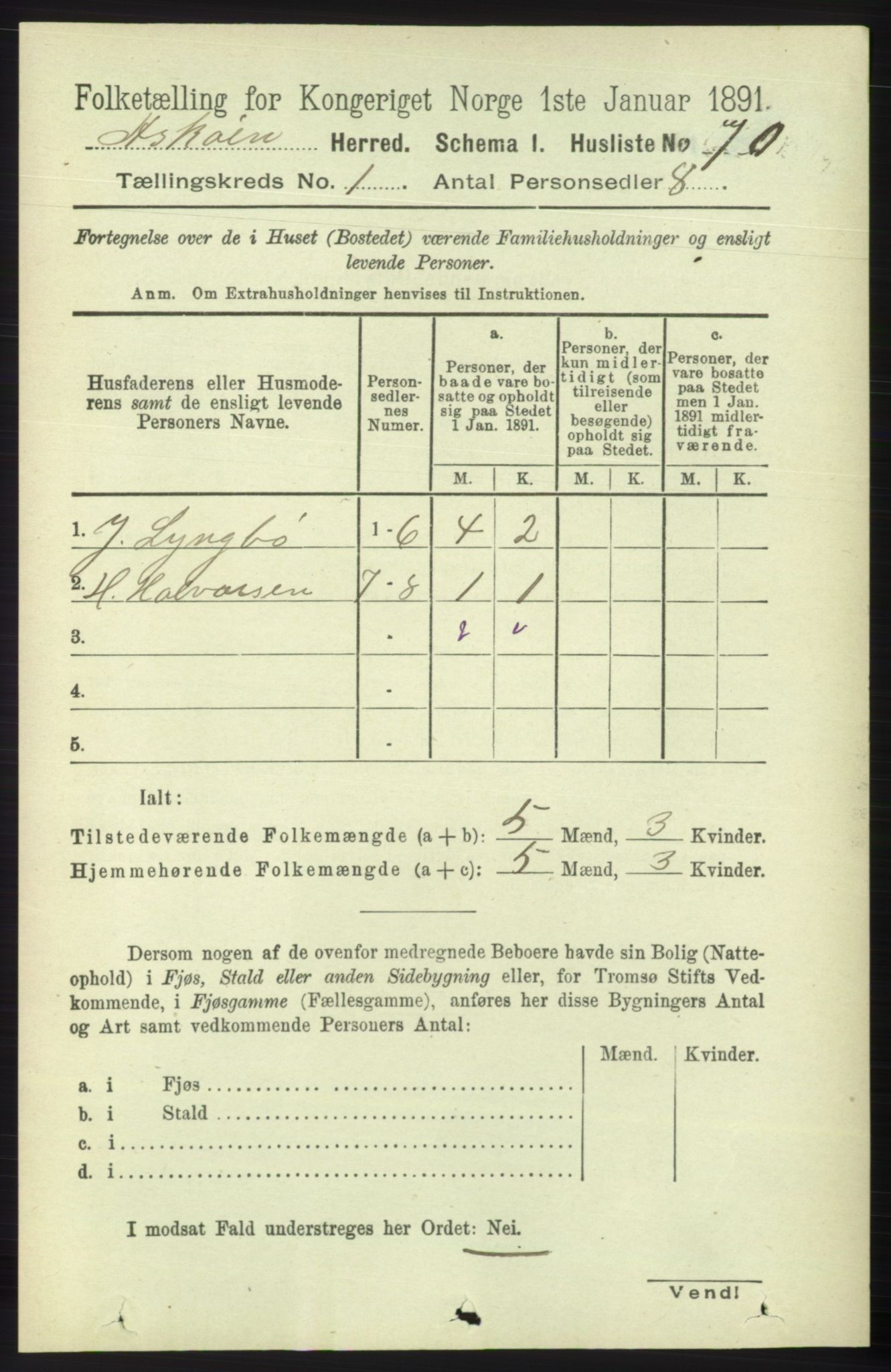 RA, 1891 census for 1247 Askøy, 1891, p. 105