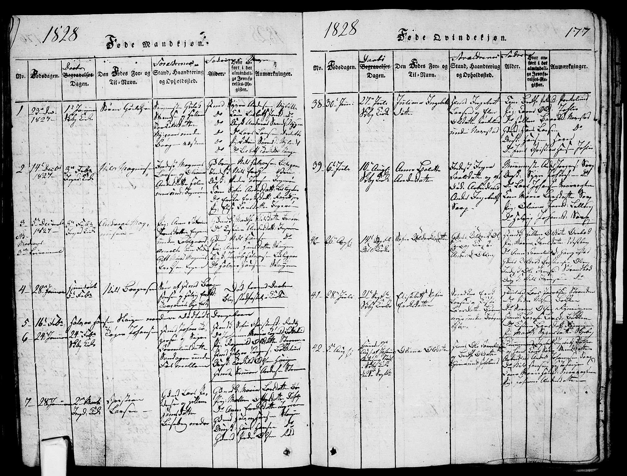 Skjeberg prestekontor Kirkebøker, AV/SAO-A-10923/G/Ga/L0001: Parish register (copy) no. I 1, 1815-1830, p. 177