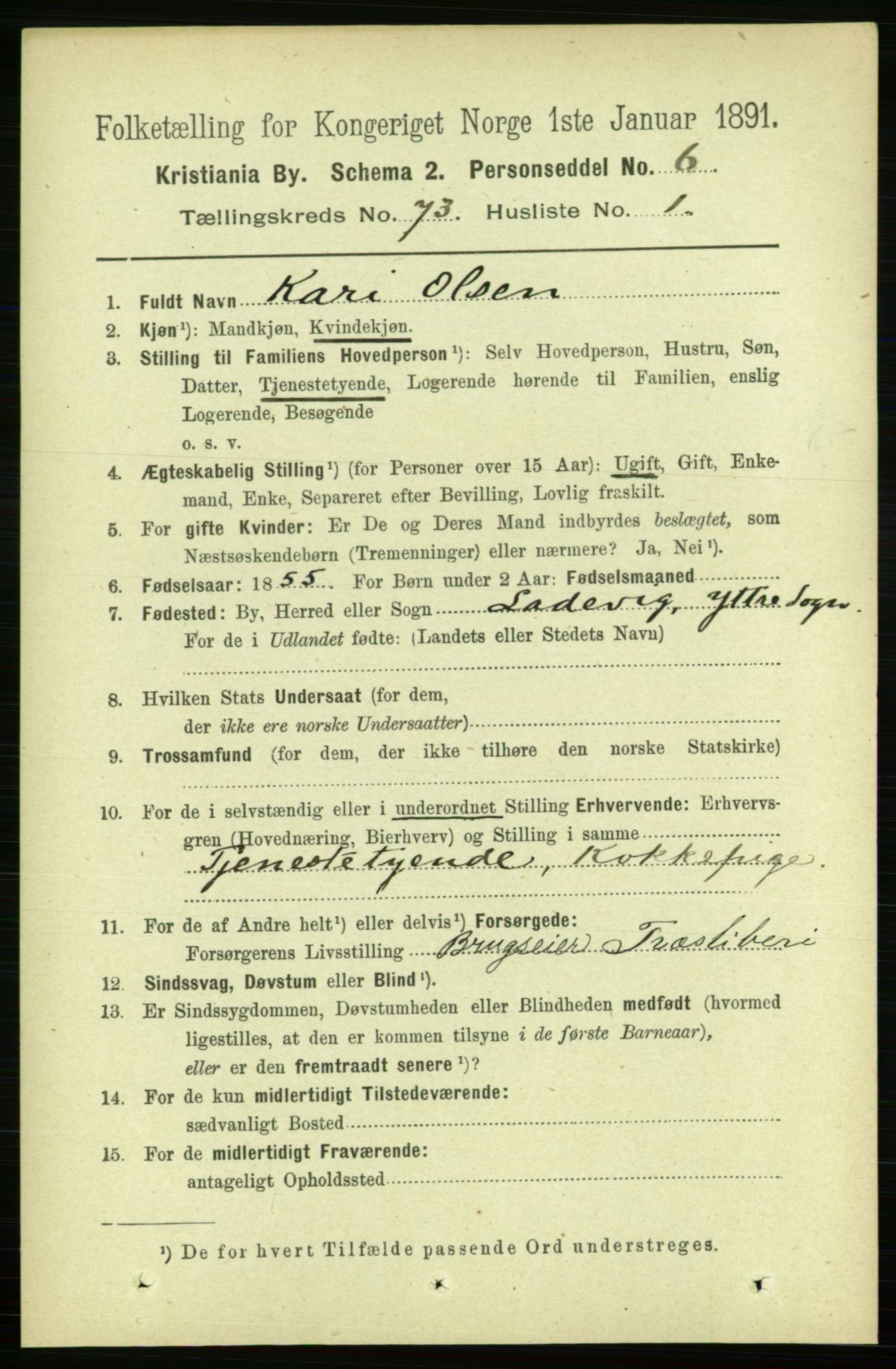 RA, 1891 census for 0301 Kristiania, 1891, p. 39428