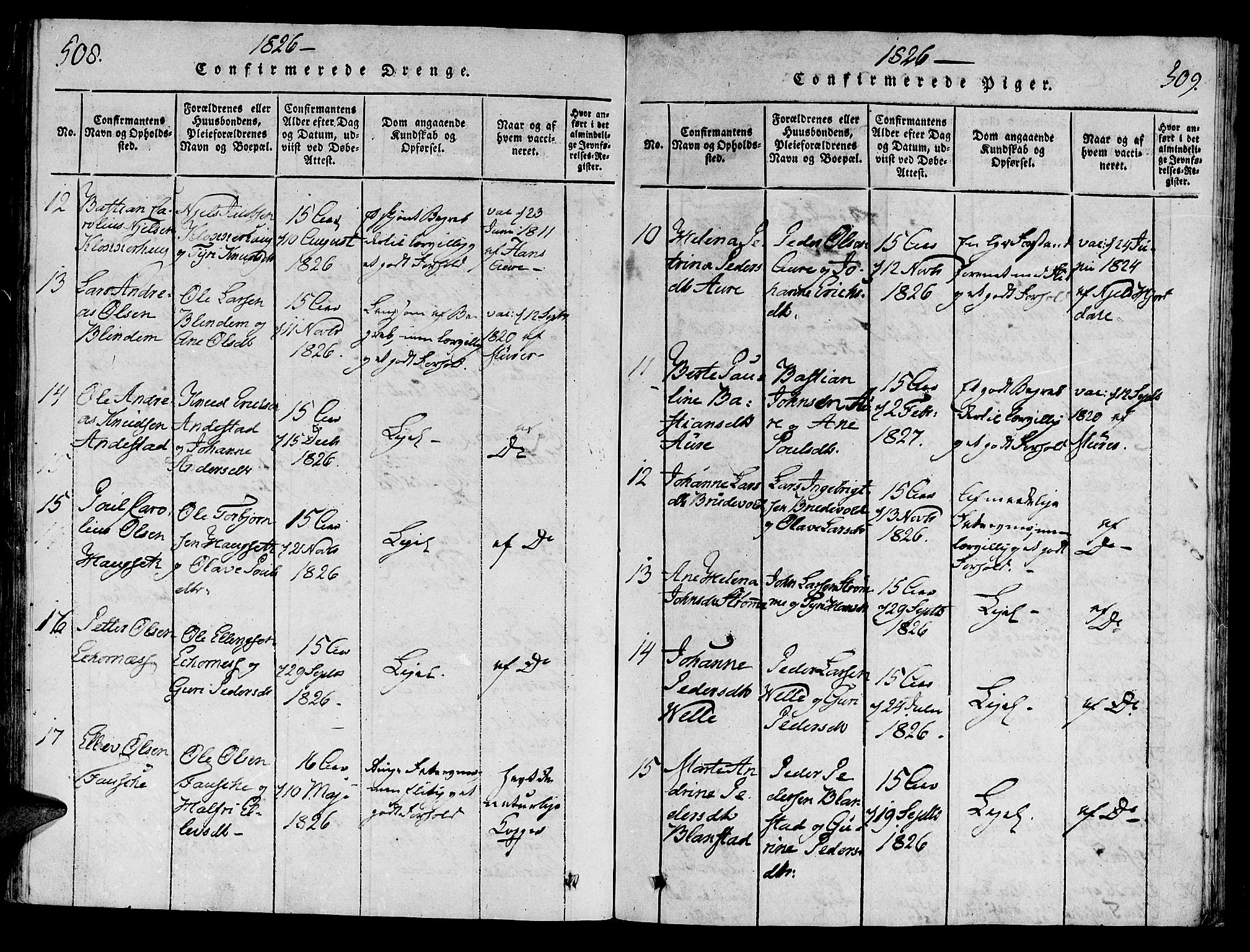 Ministerialprotokoller, klokkerbøker og fødselsregistre - Møre og Romsdal, SAT/A-1454/522/L0310: Parish register (official) no. 522A05, 1816-1832, p. 508-509