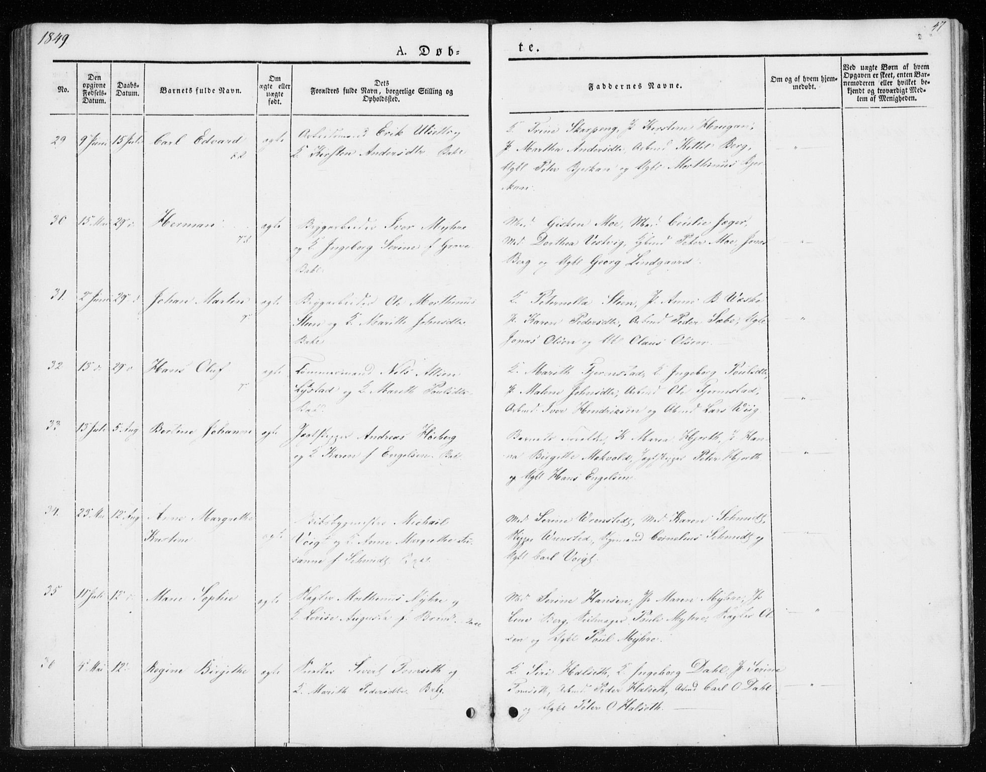 Ministerialprotokoller, klokkerbøker og fødselsregistre - Sør-Trøndelag, AV/SAT-A-1456/604/L0183: Parish register (official) no. 604A04, 1841-1850, p. 47