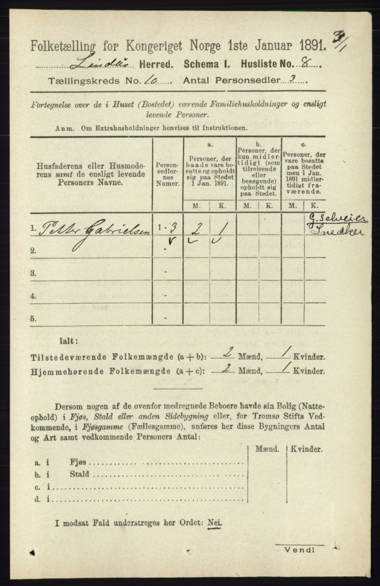 RA, 1891 census for 1263 Lindås, 1891, p. 3382