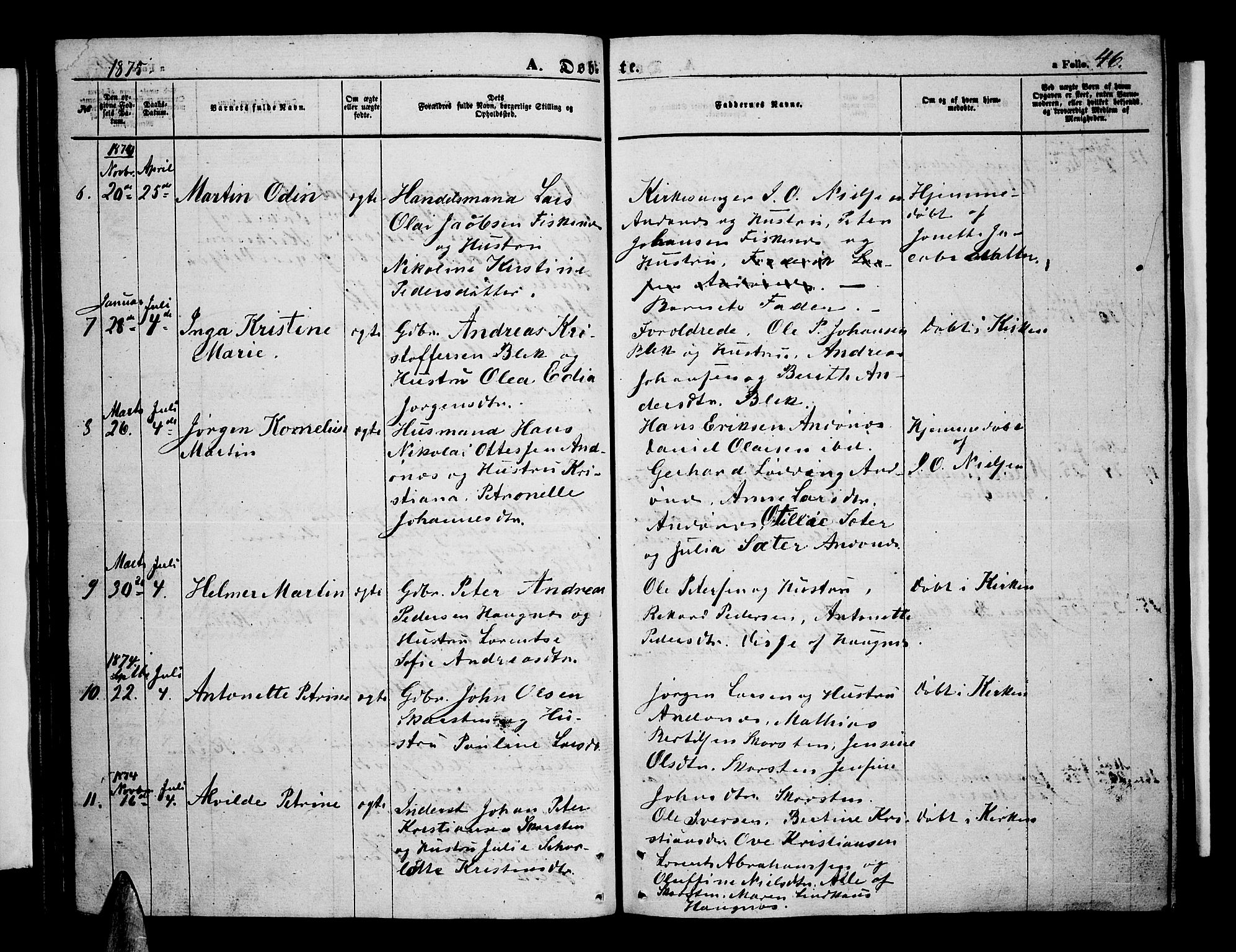 Ministerialprotokoller, klokkerbøker og fødselsregistre - Nordland, SAT/A-1459/899/L1447: Parish register (copy) no. 899C02, 1855-1886, p. 46