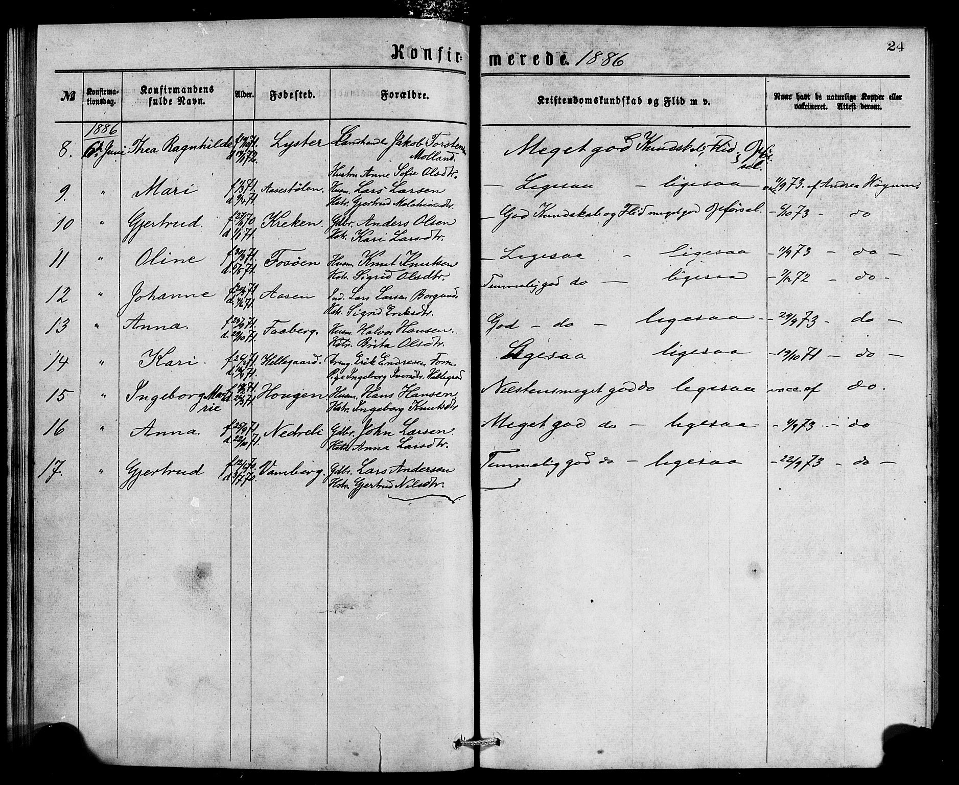 Jostedal sokneprestembete, SAB/A-80601/H/Haa/Haaa/L0007: Parish register (official) no. A 7, 1874-1886, p. 24