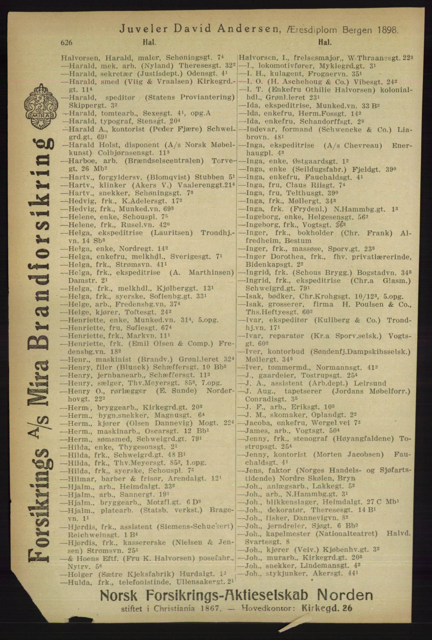 Kristiania/Oslo adressebok, PUBL/-, 1918, p. 651