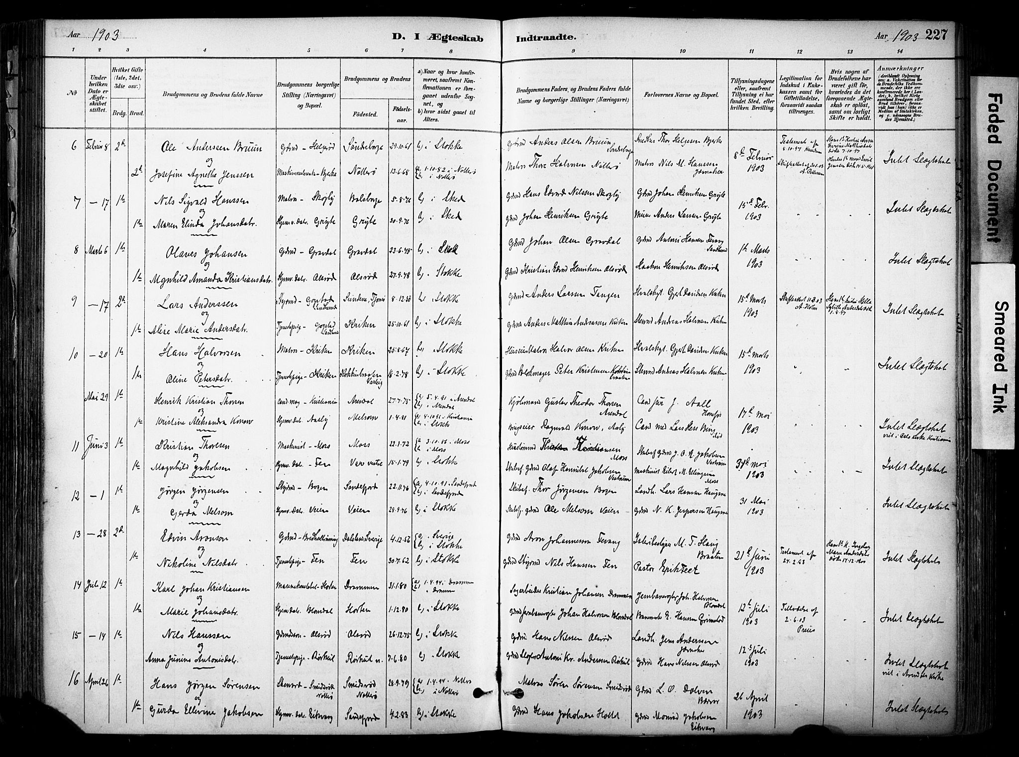 Stokke kirkebøker, SAKO/A-320/F/Fa/L0010: Parish register (official) no. I 10, 1884-1903, p. 227