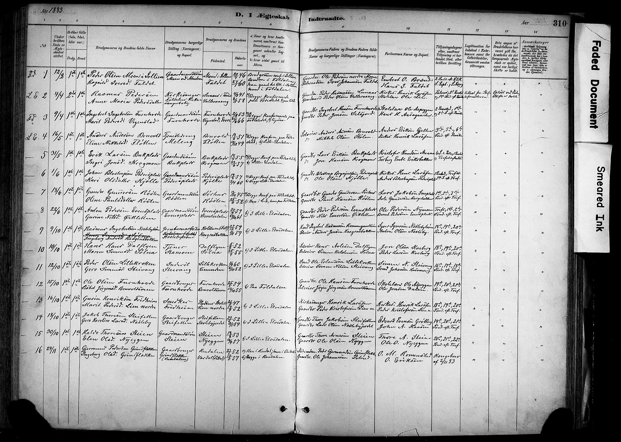 Alvdal prestekontor, AV/SAH-PREST-060/H/Ha/Haa/L0002: Parish register (official) no. 2, 1883-1906, p. 310