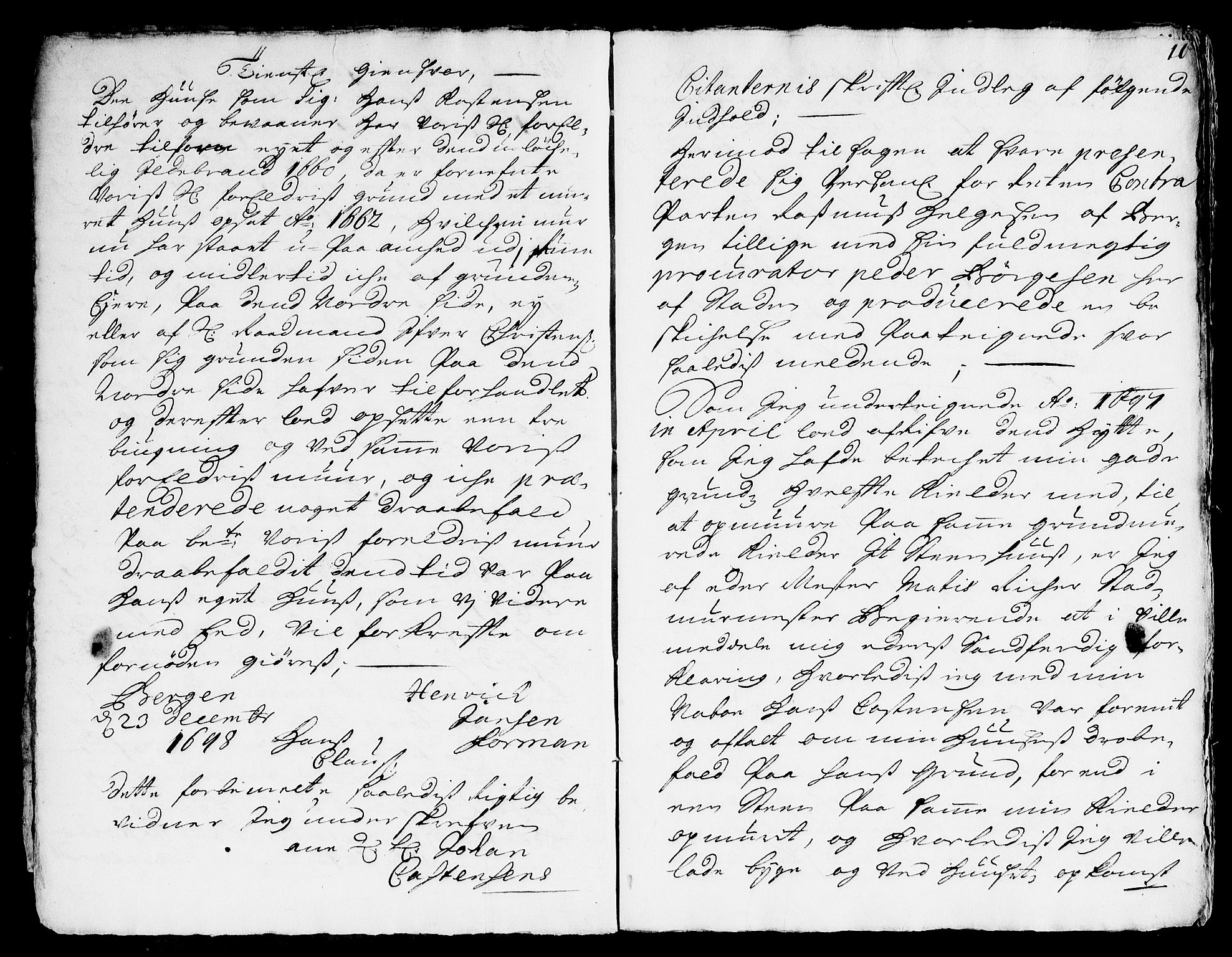 Overhoffretten 1667-1797, AV/RA-EA-2884/Ad/L0255: Ekstraktprotokoll, 1699, p. 9b-10a
