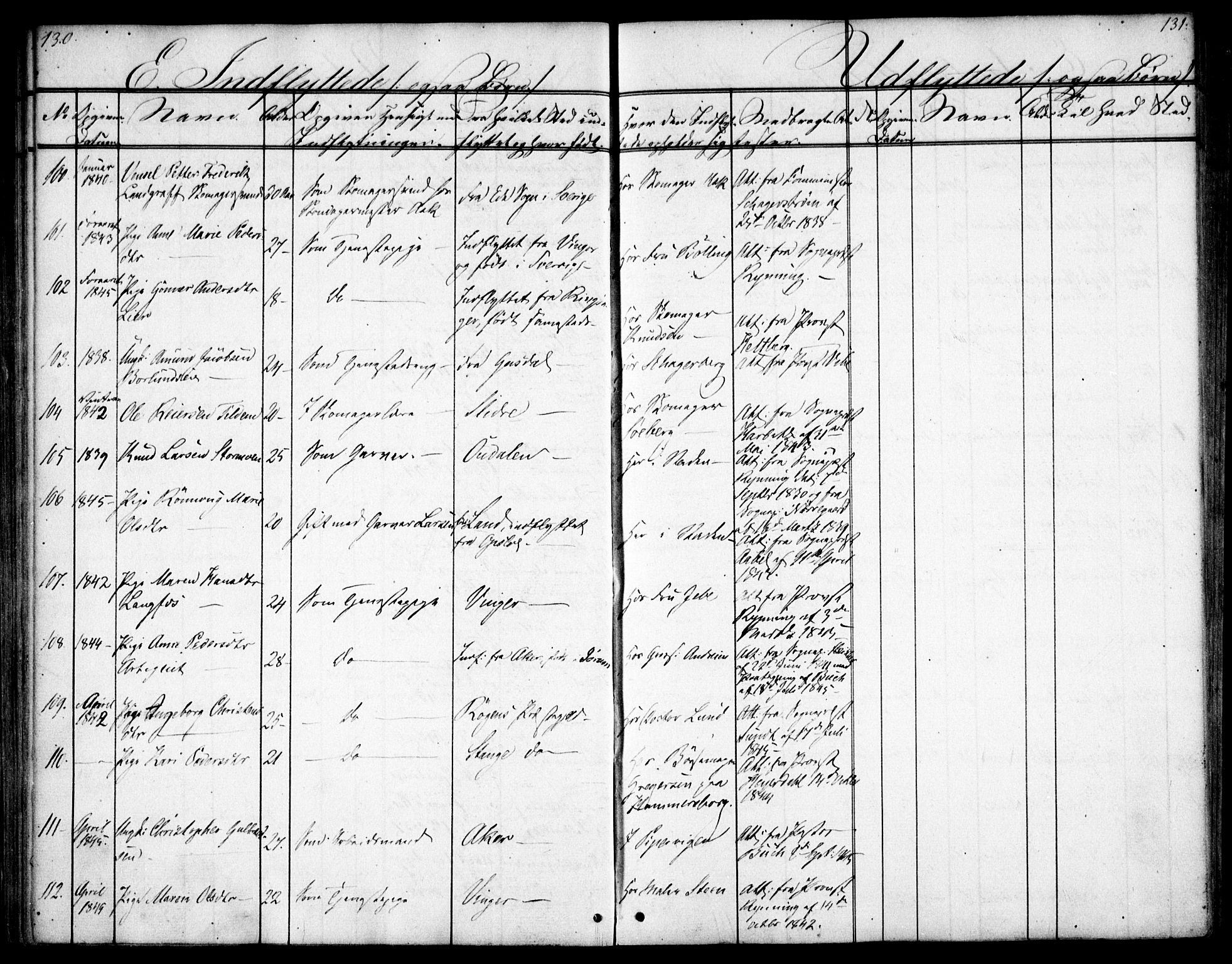 Oslo domkirke Kirkebøker, SAO/A-10752/F/Fa/L0028: Parish register (official) no. 28, 1840-1876, p. 130-131