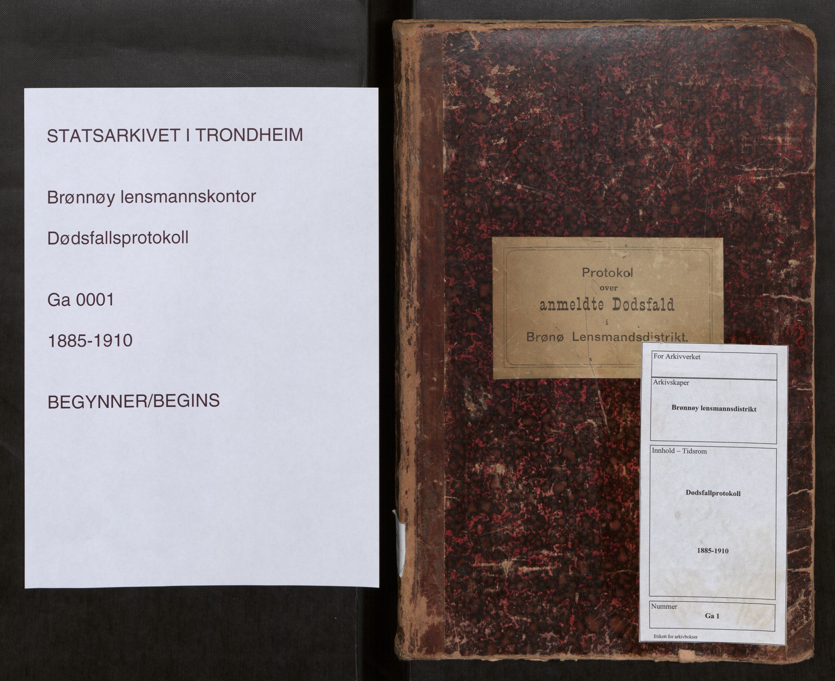 Brønnøy lensmannskontor, SAT/A-5680/2/Ga/L0001: Dødsfallprotokoll, 1885-1910