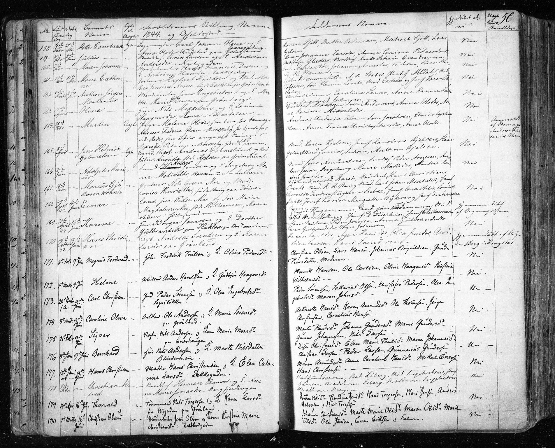 Aker prestekontor kirkebøker, SAO/A-10861/F/L0019: Parish register (official) no. 19, 1842-1852, p. 50